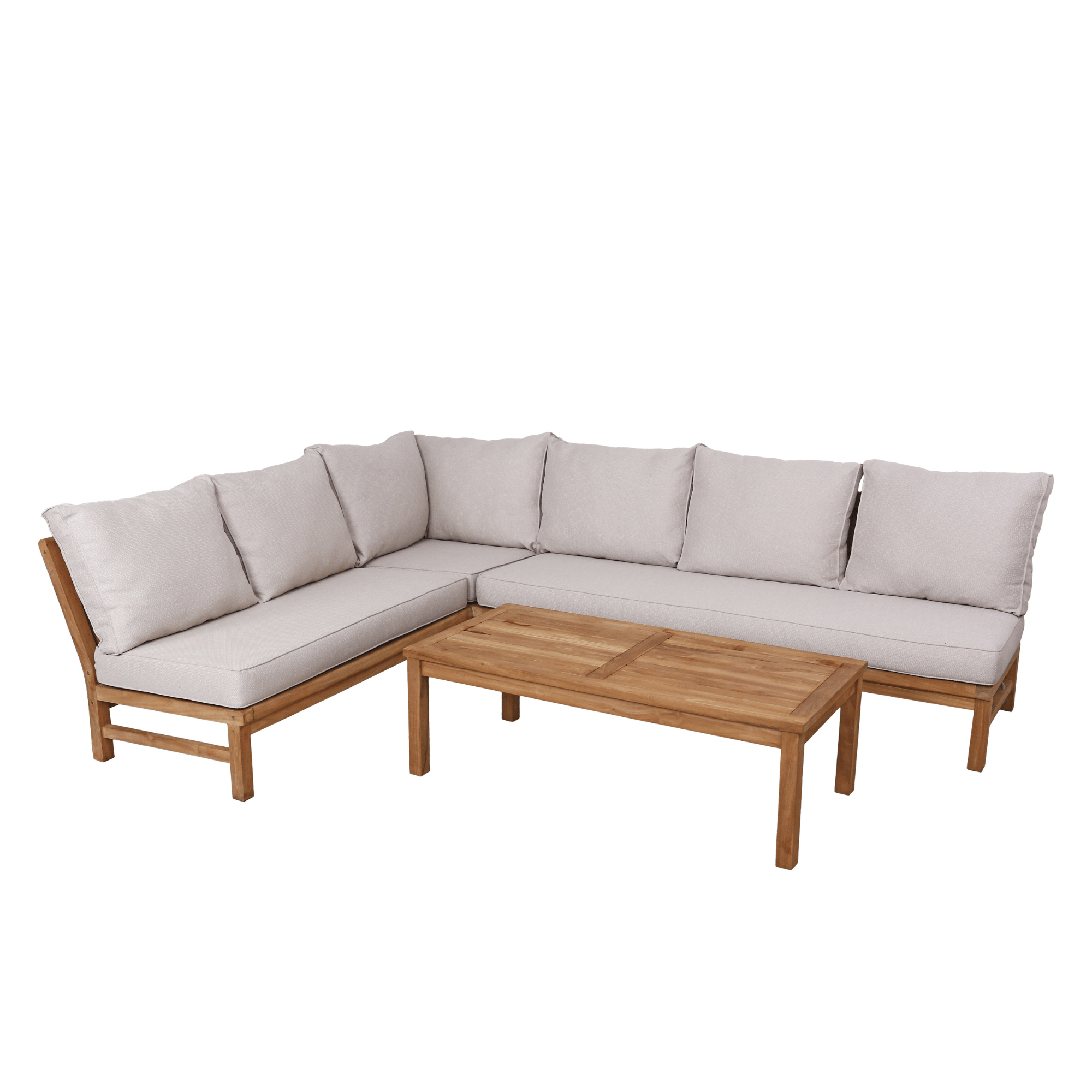 Fiji 4-piece Corner Lounge Setting - Wheat Fabric