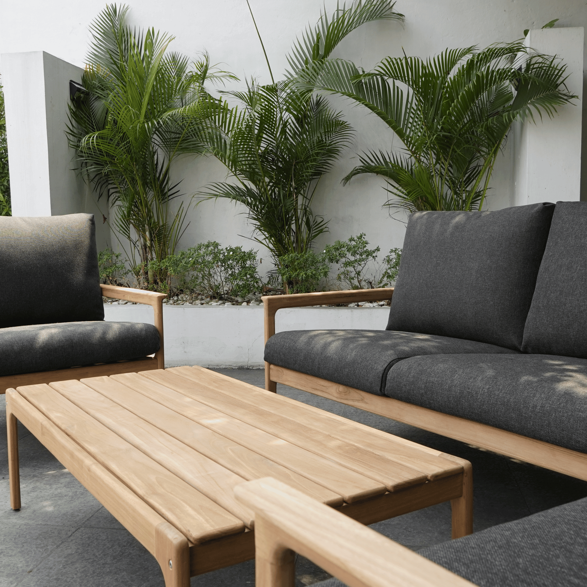 Cuba teak two-seater lounge setting - 4 piece outdoor lounge