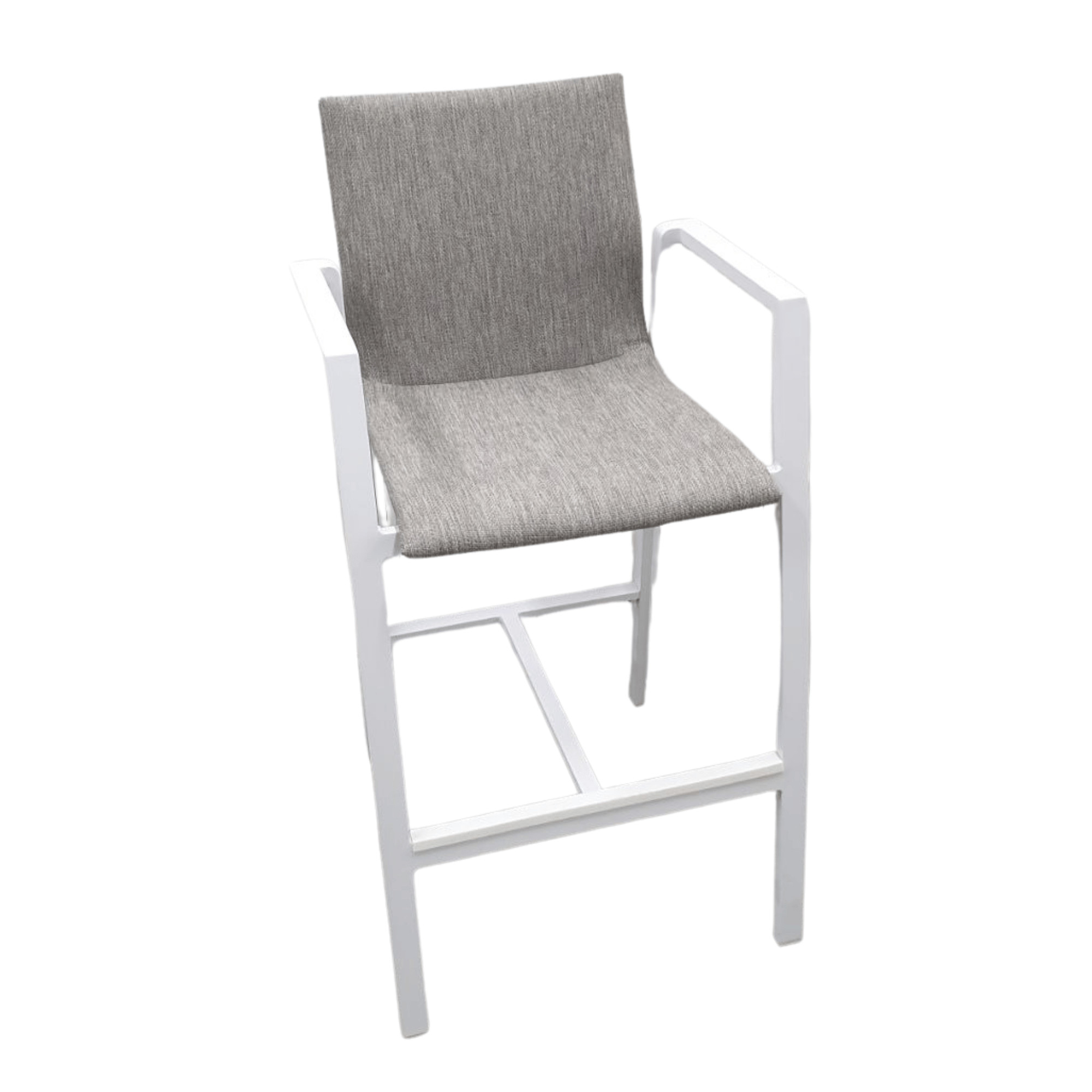 Bronte Aluminium Outdoor Bar Chair - White/Taupe