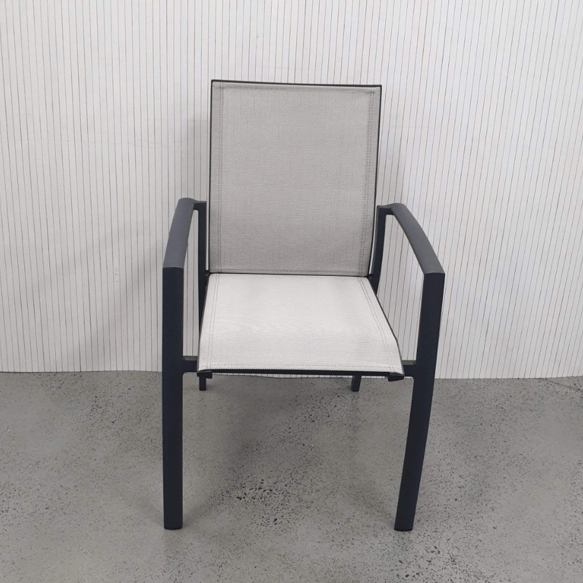 Florida Aluminium Outdoor Dining Chair - Black/beige