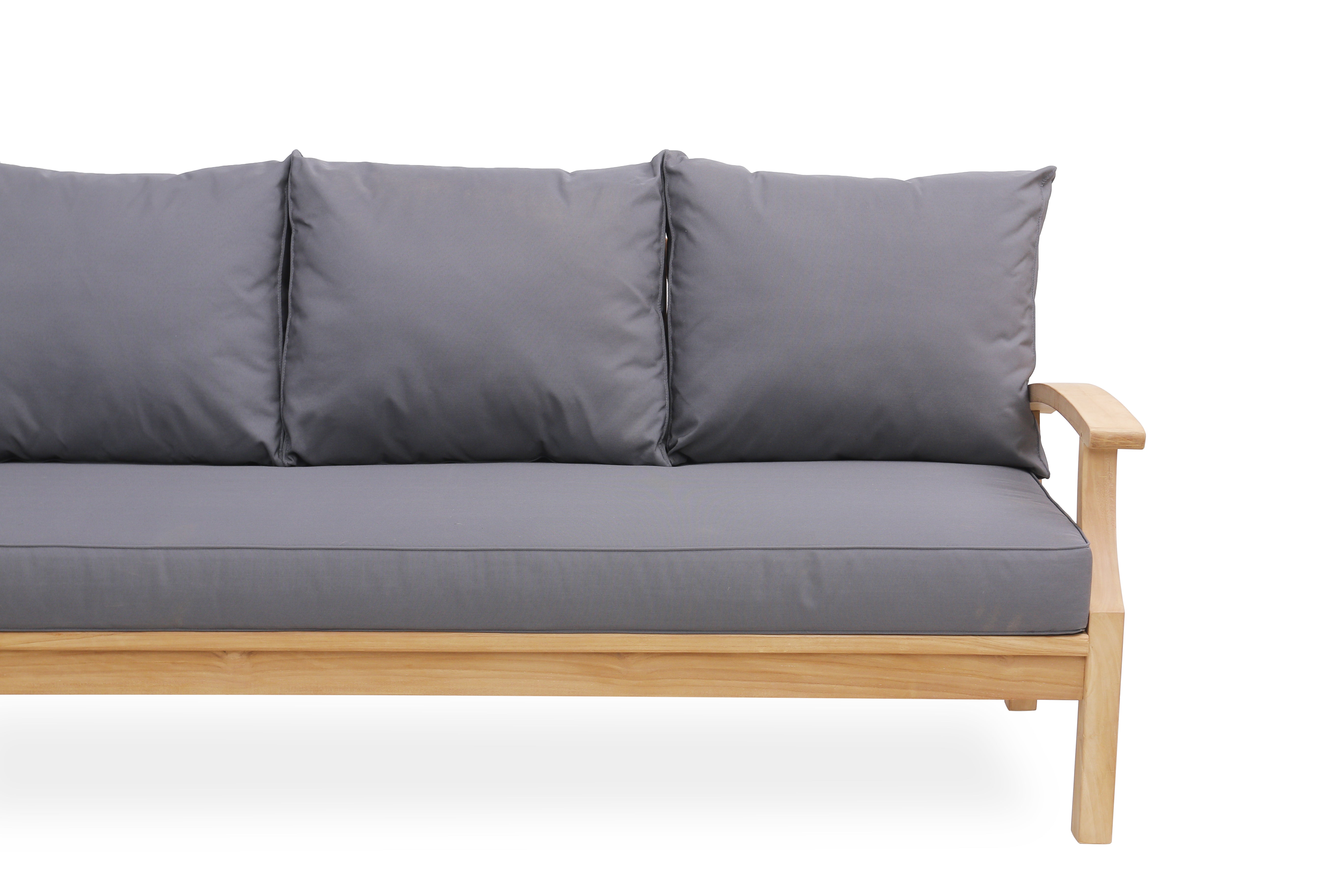 Lombok 4-piece Outdoor Lounge Setting - Grey Fabric 3+1+1