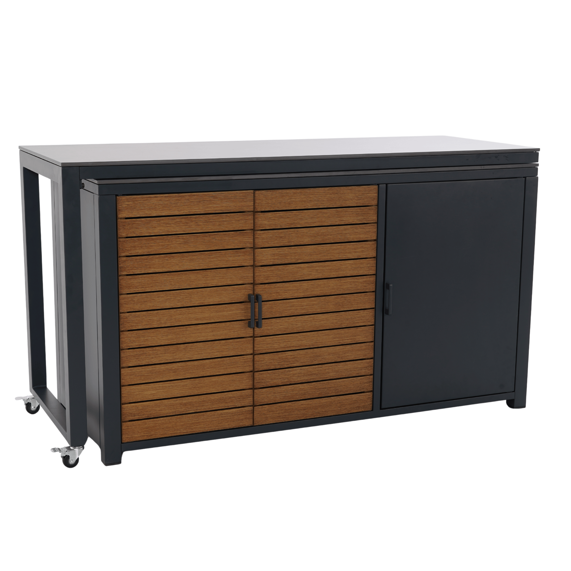 Outdoor Storage Workstation with Swivel Extendable Top