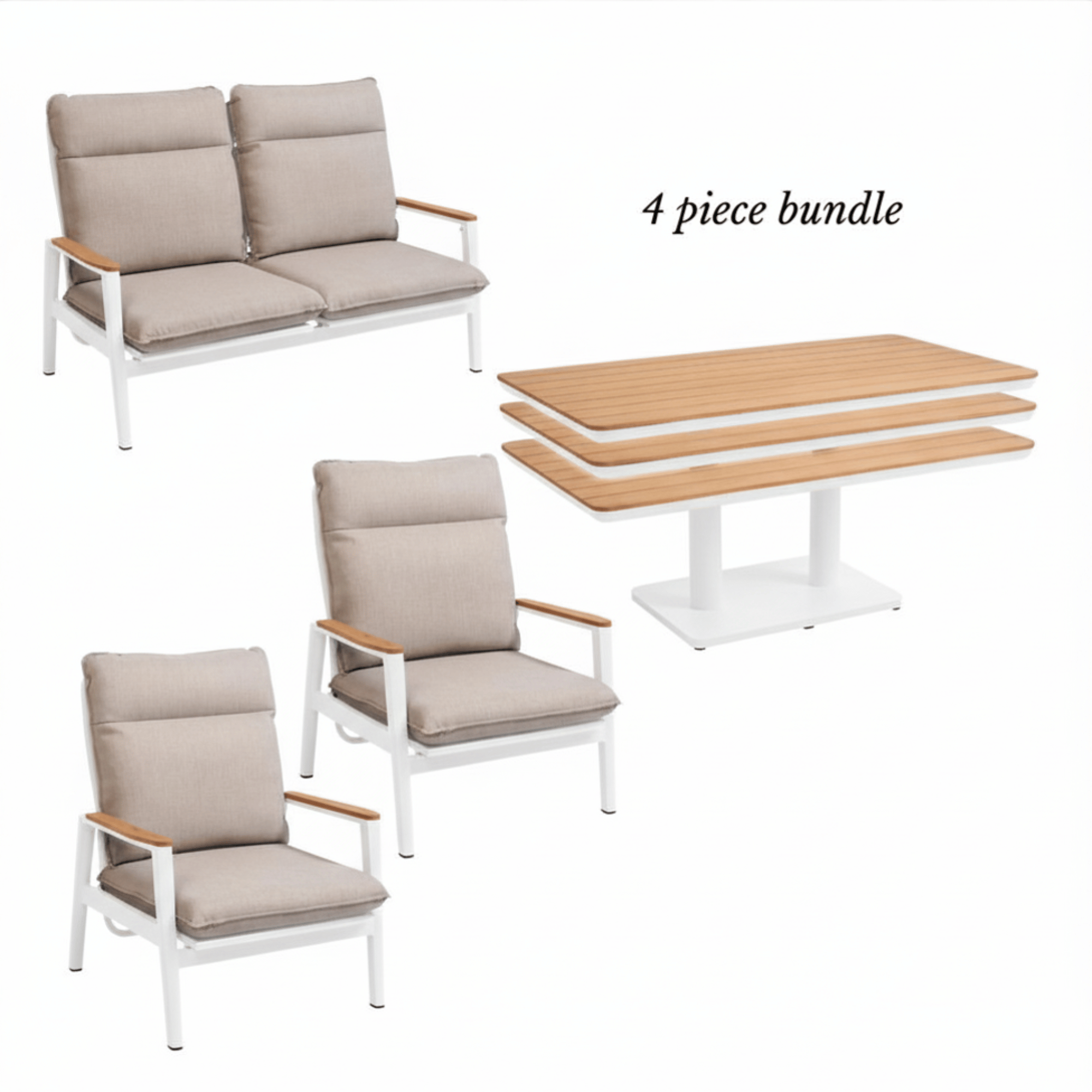 Pinehurst 4-piece Outdoor Lounge Setting - White