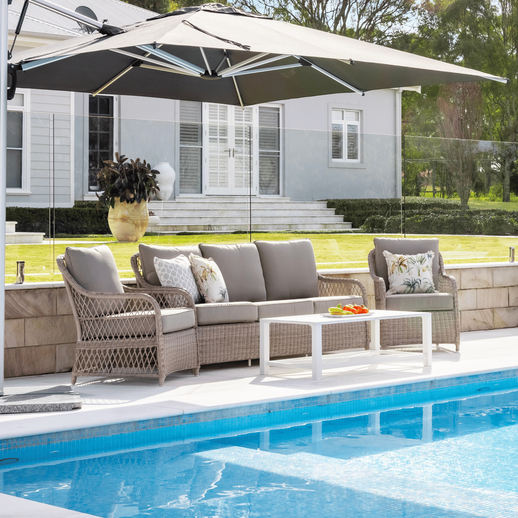 Glenview 4piece Outdoor Wicker Lounge Setting