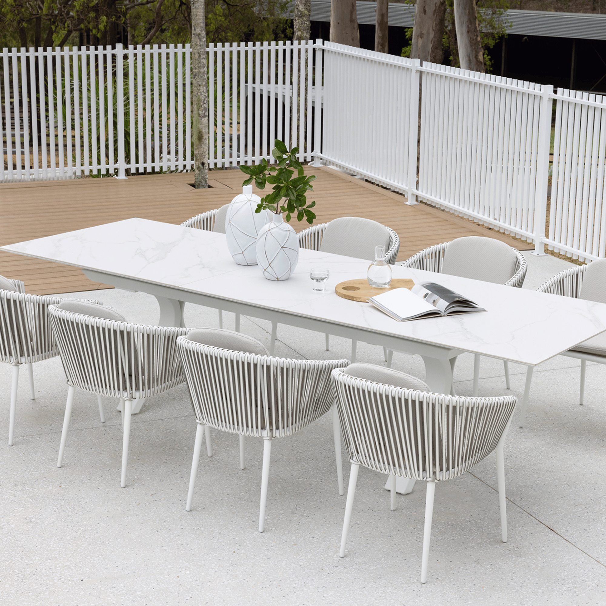 Carson & Artemis 240-300x100cm 9pce Dining Setting