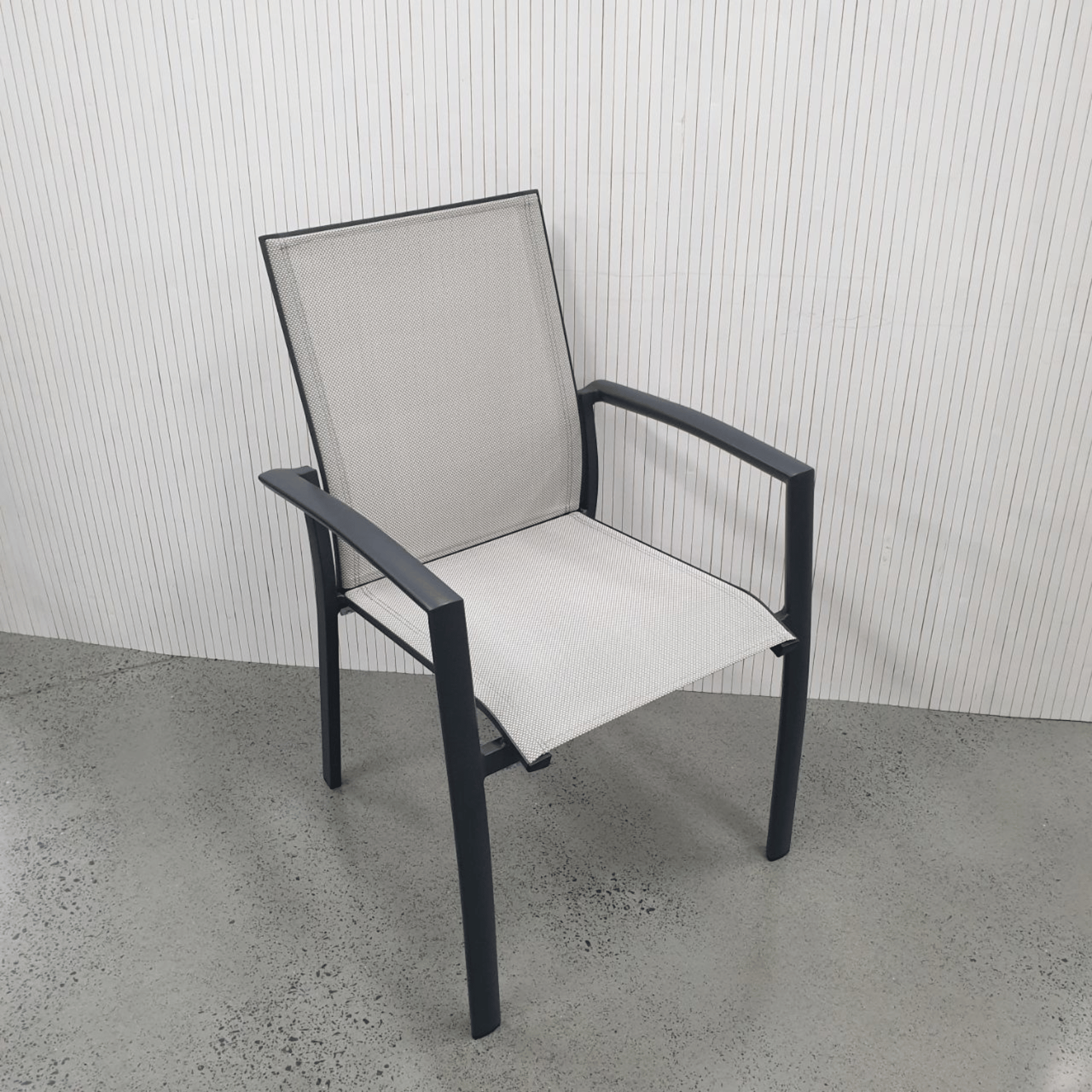 Florida Aluminium Outdoor Dining Chair - Charcoal/Beige