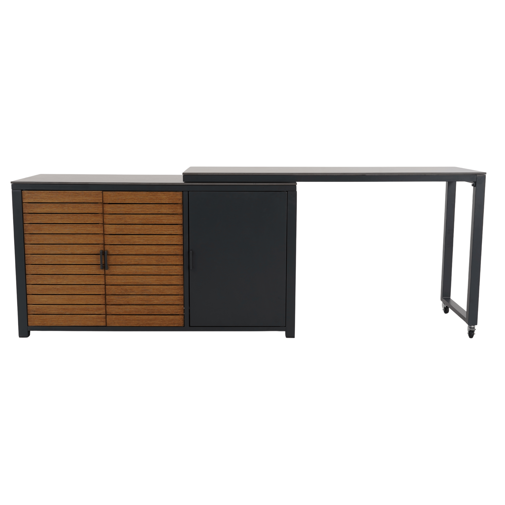 Outdoor Storage Workstation with Swivel Extendable Top