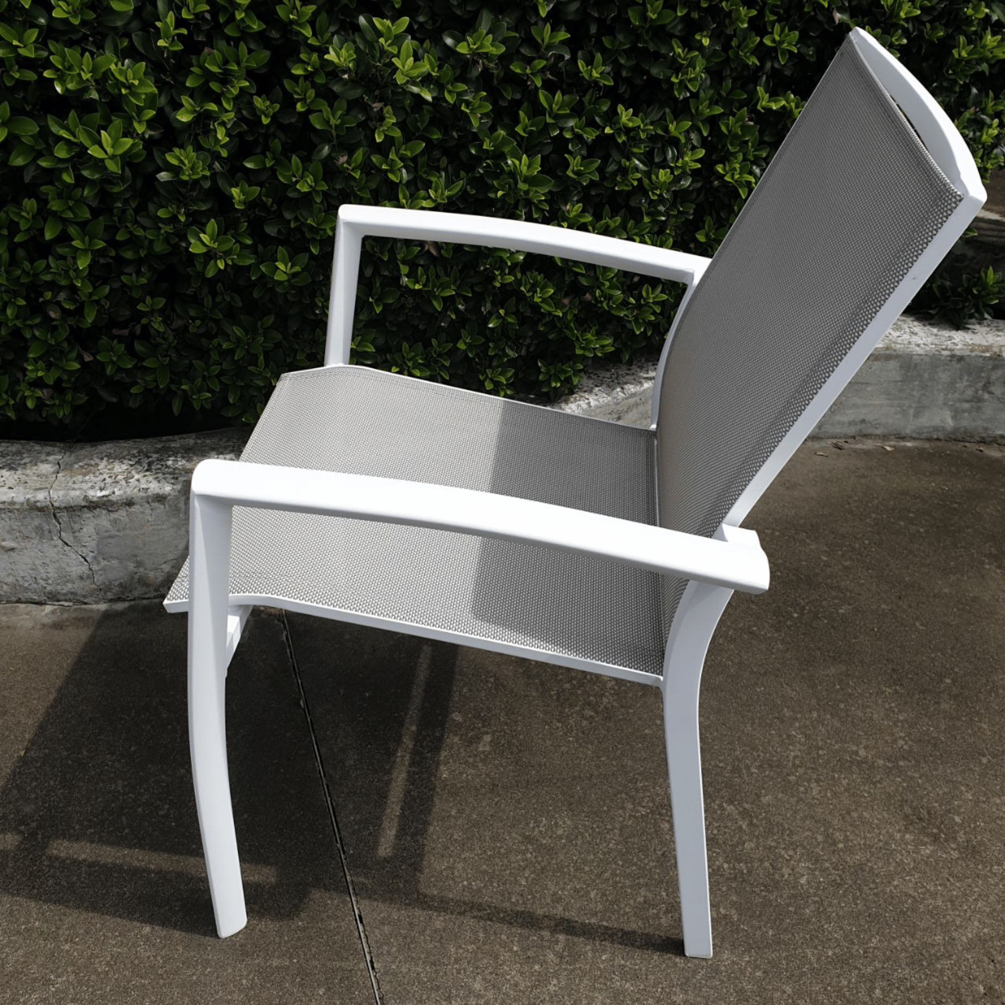Florida Aluminium Outdoor Dining Chair - White/Beige