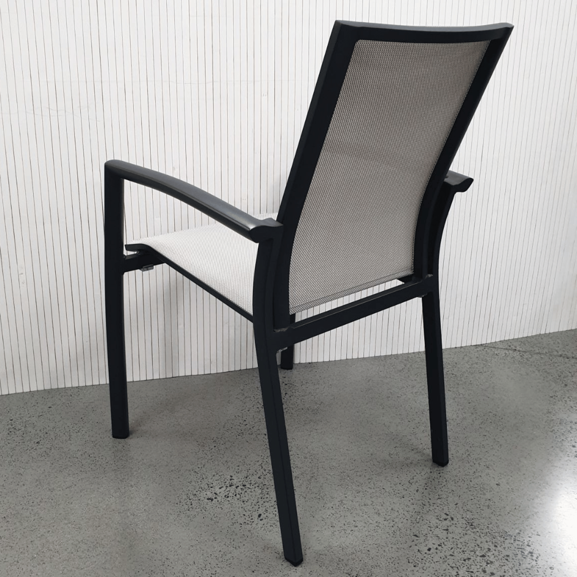 Florida Aluminium Outdoor Dining Chair - Black/beige