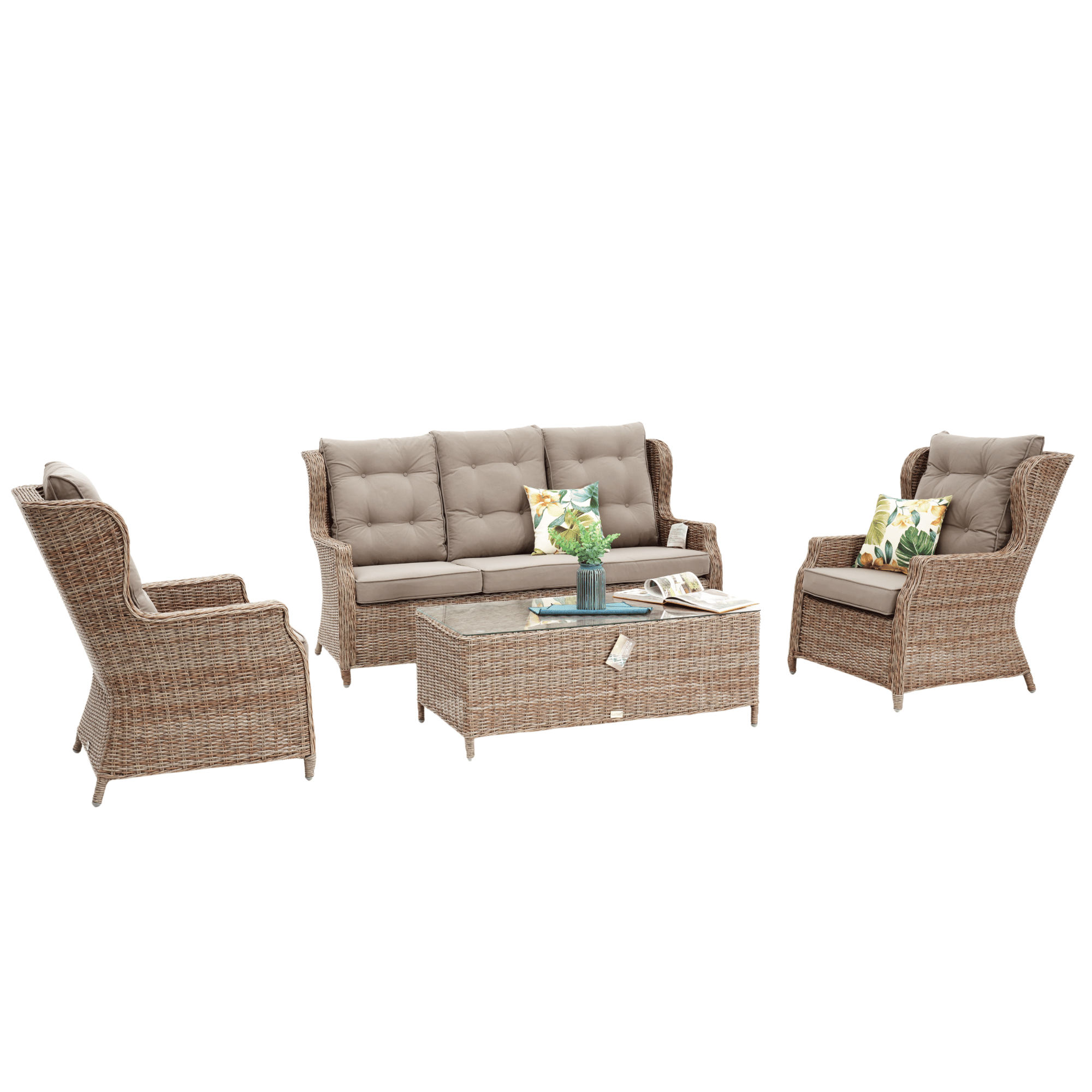 Anglesea 4-piece Wicker Outdoor Lounge Set - Marina Wicker