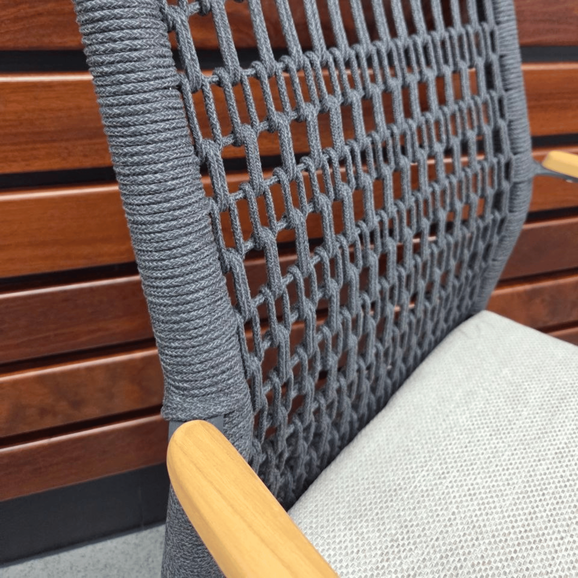 Ashton Extendable & Addis Rope 200-260x100cm 9pce Dining Setting - Charcoal/Oatmeal