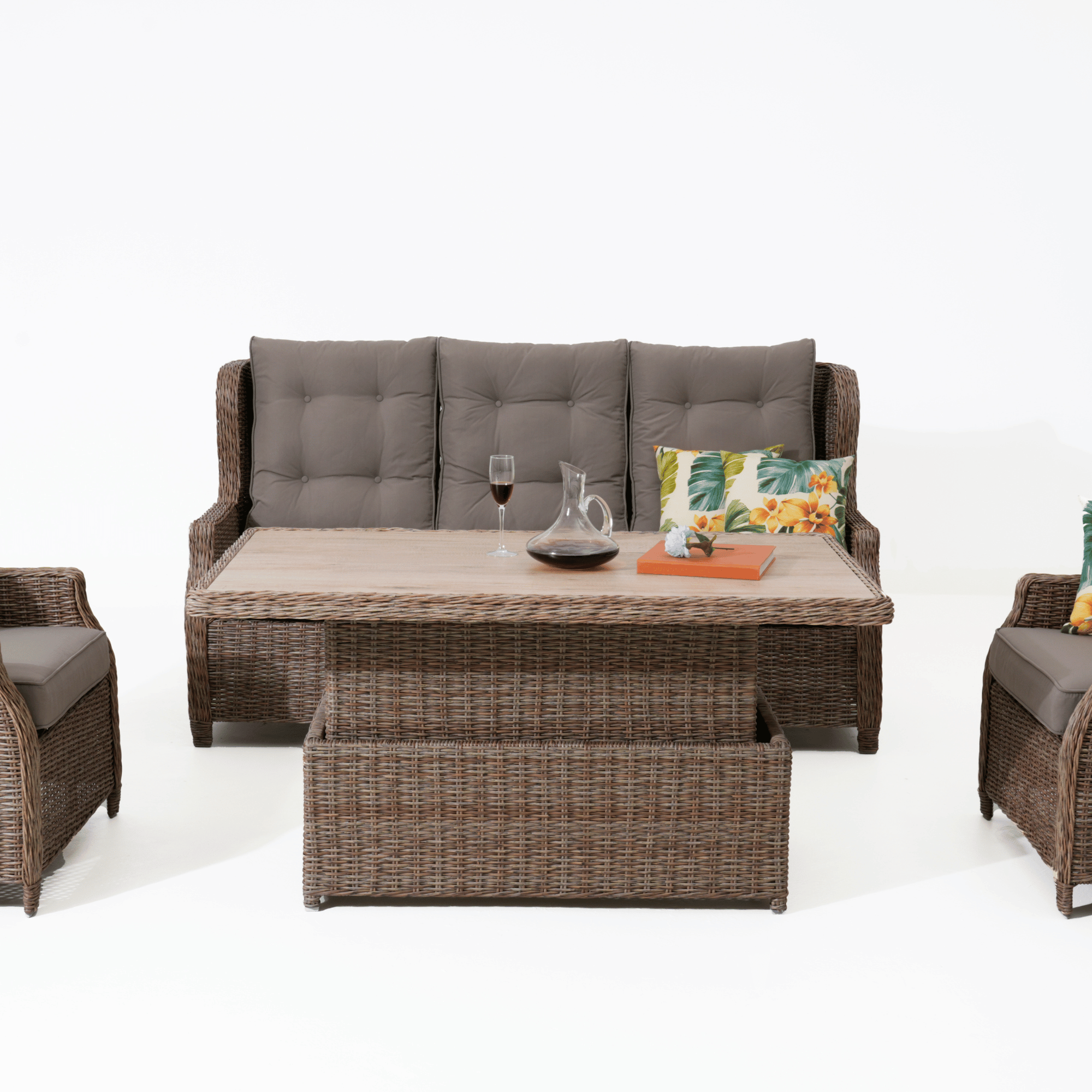 Anglesea Recliner 4-piece Wicker Outdoor Lounge Set - Marina Wicker