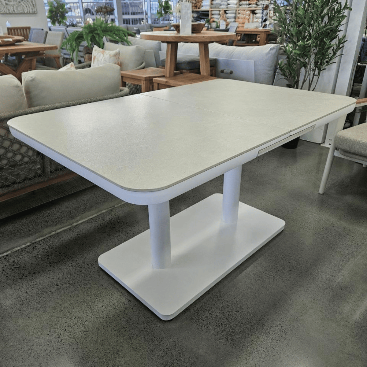 Ashton Adjustable Height & Extendable 140-180x90cm Coffee to Dining Table - White