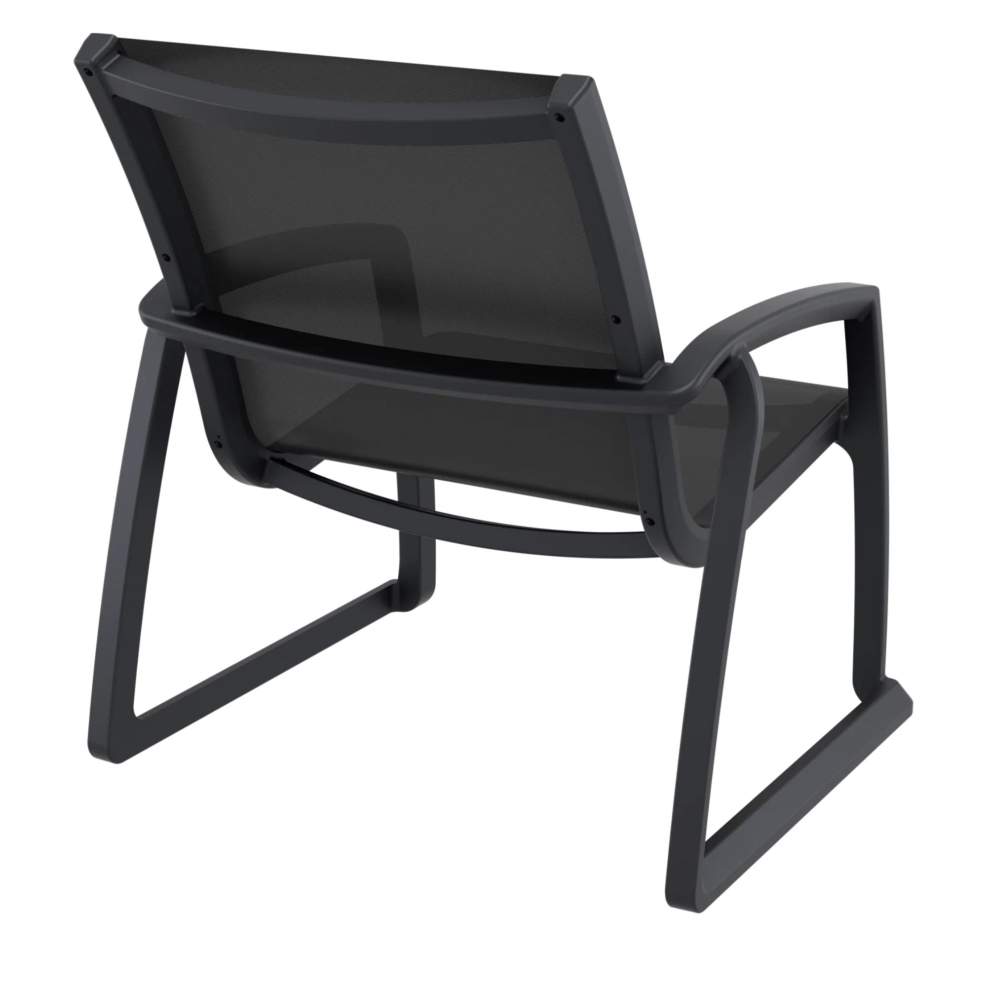 Back view of Siesta Pacific Single Lounge Chair - Black - Commercial Grade