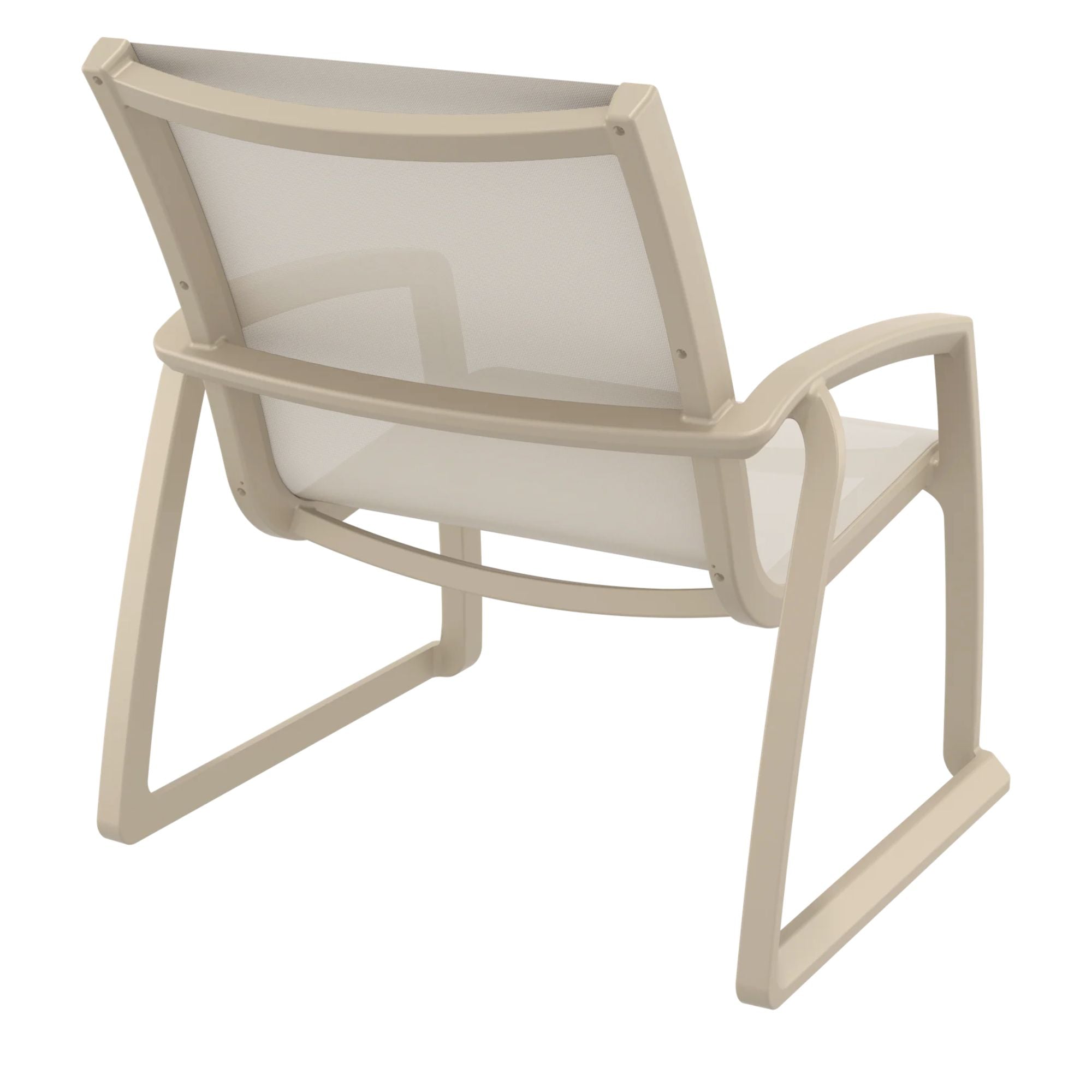 Back view of Siesta Pacific Single Lounge Chair - Taupe - Commercial Grade
