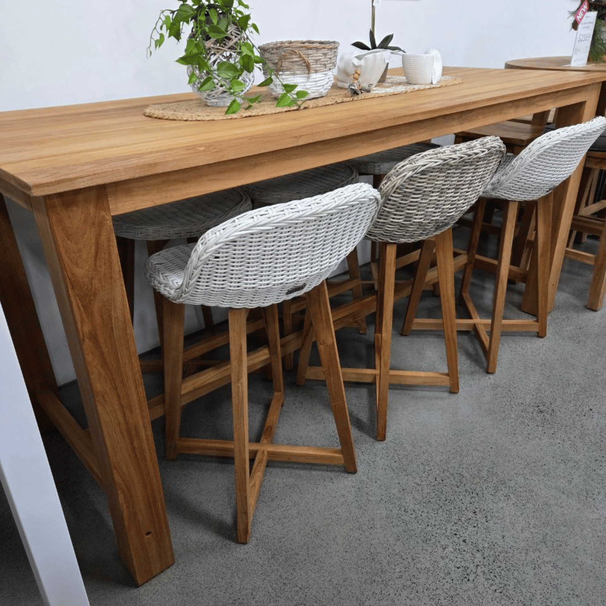 Brooklyn 210cm Table with Danske Chair 7 piece Outdoor Bar Setting