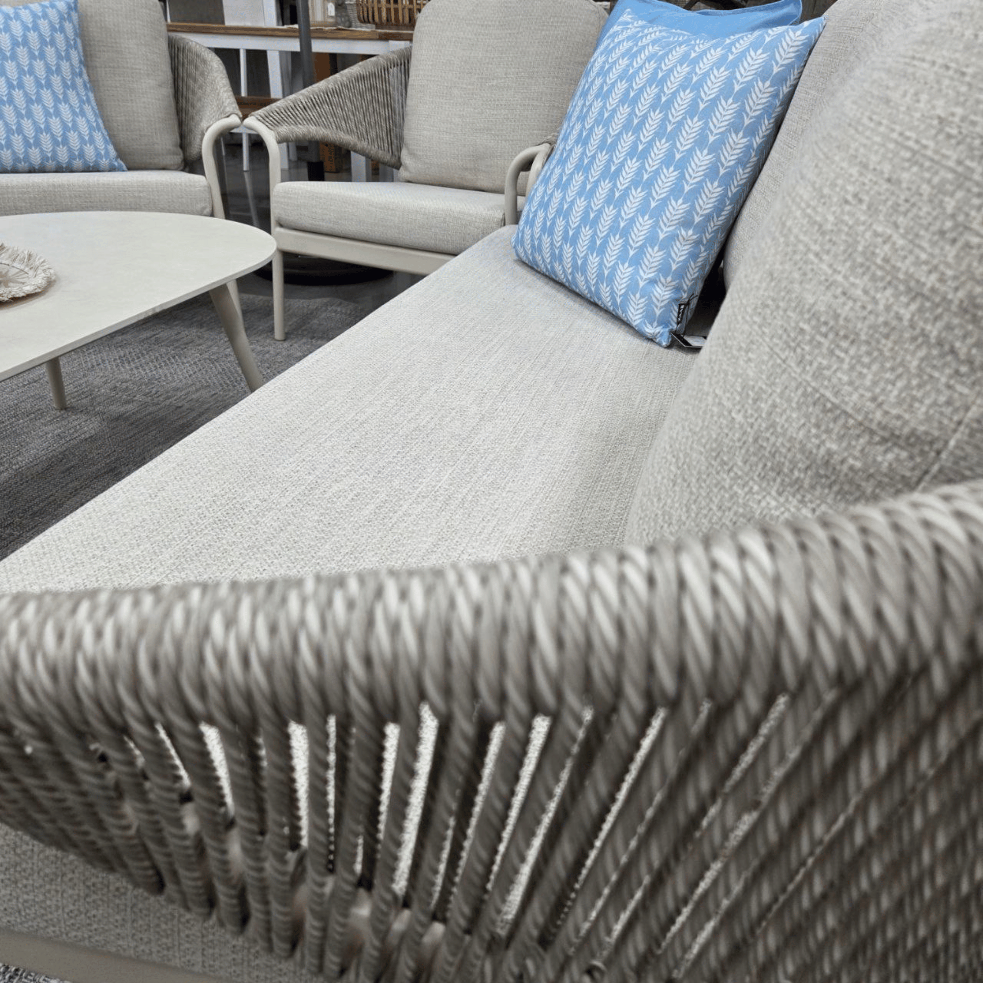 Celia 4 piece Outdoor Lounge Setting - Ivory / Dove Grey