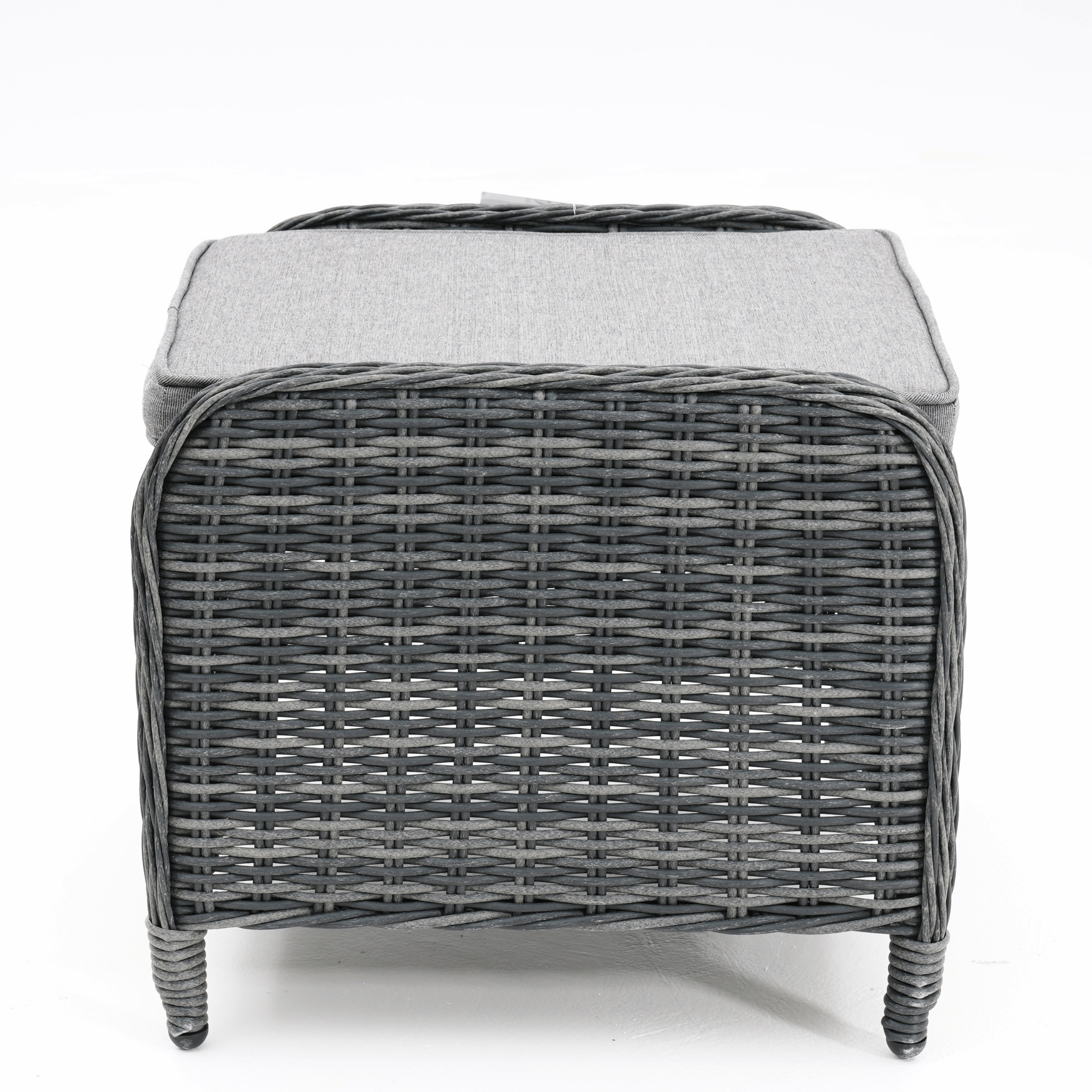 Eldorado Wicker Ottoman - Castle Grey/Grey