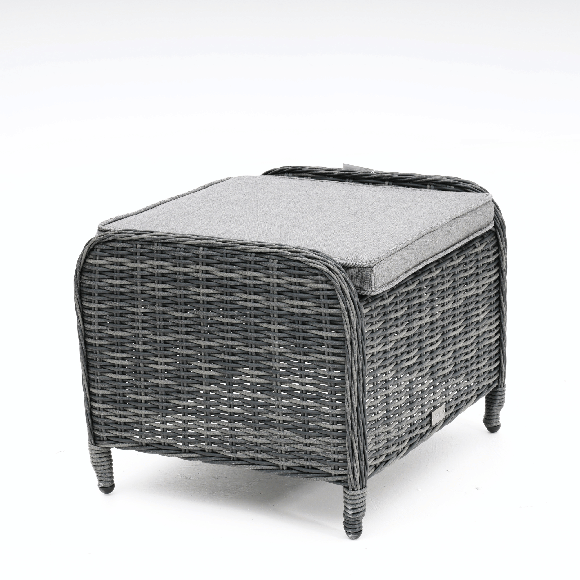 Eldorado Wicker Ottoman - Castle Grey/Grey