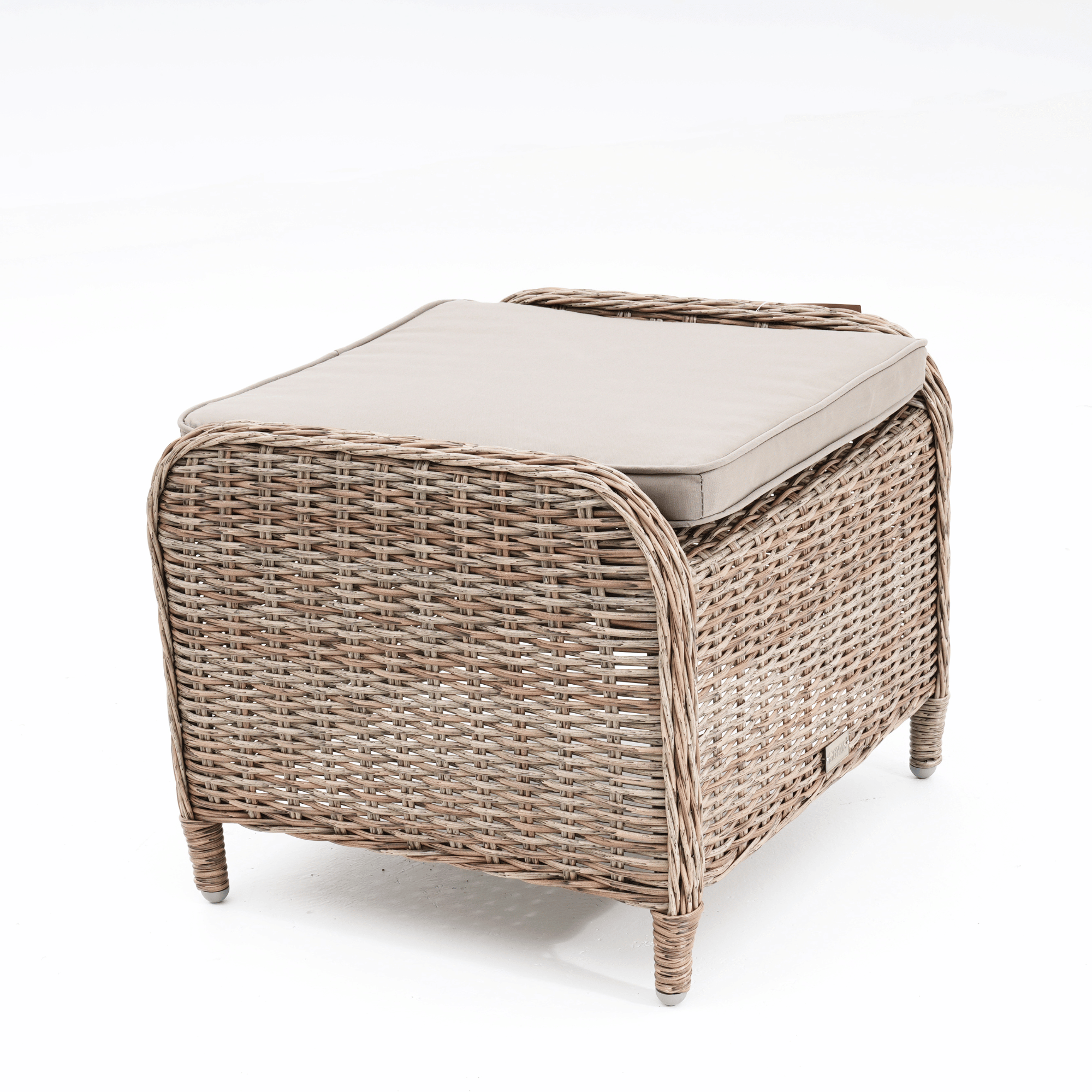 Eldorado Wicker Ottoman - Marina/Taupe