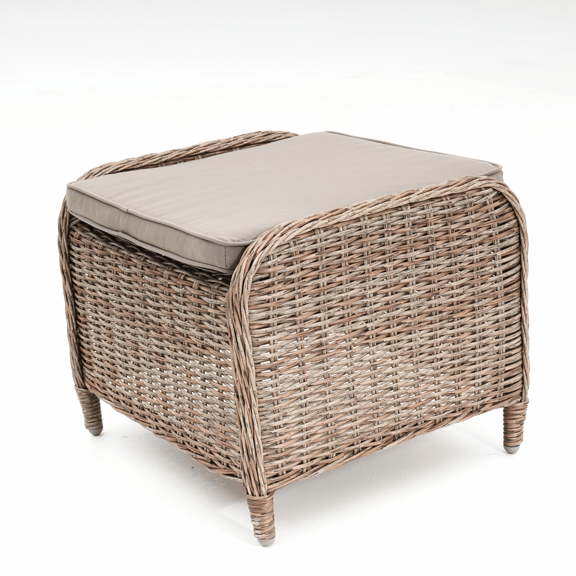 Eldorado Wicker Ottoman - Marina/Taupe