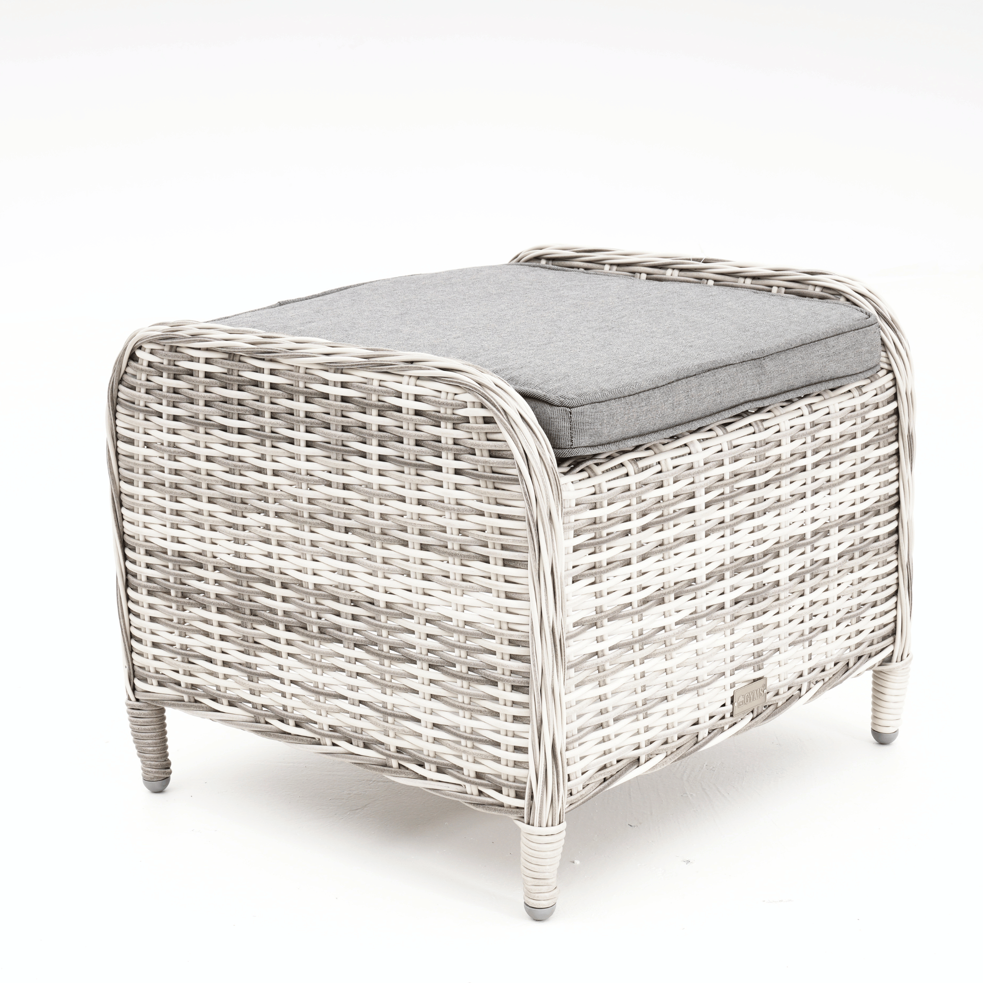 Eldorado Wicker Ottoman - Zen White/Grey