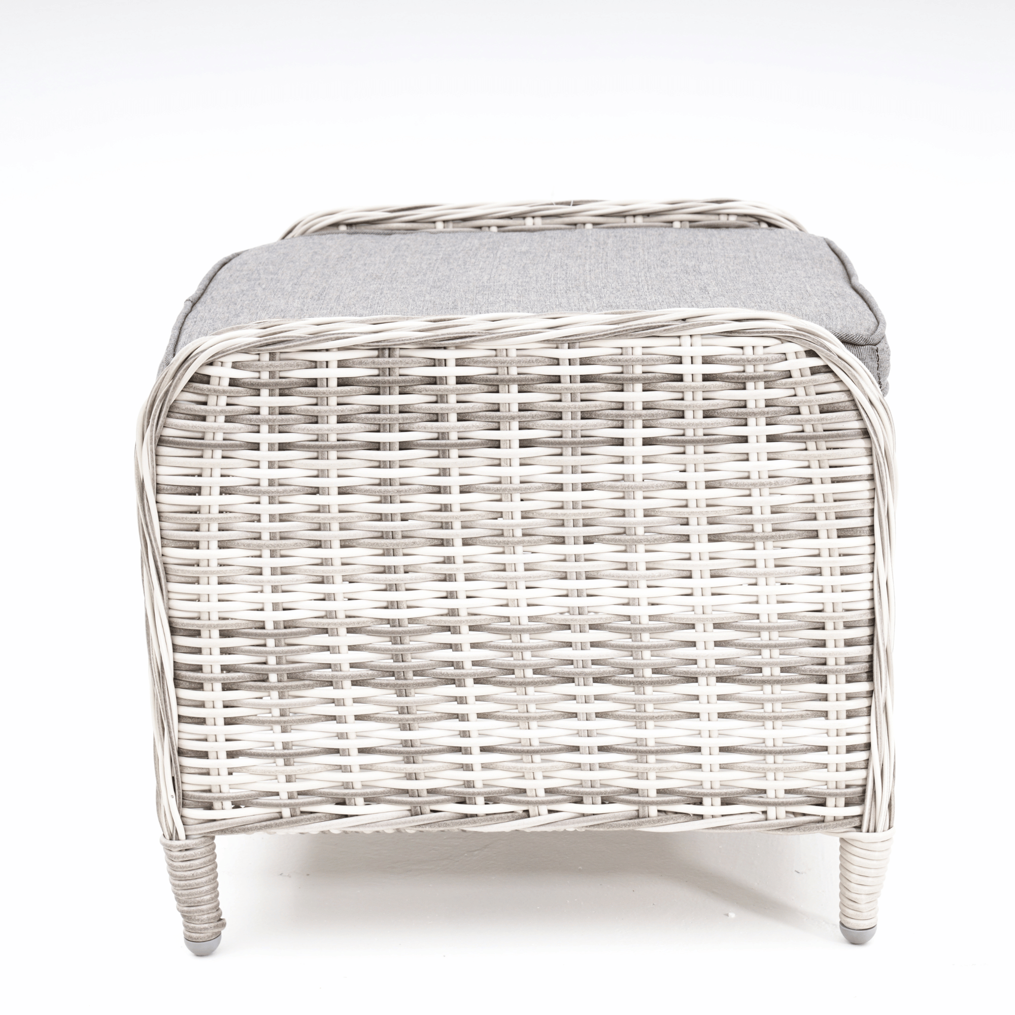 Eldorado Wicker Ottoman - Zen White/Grey