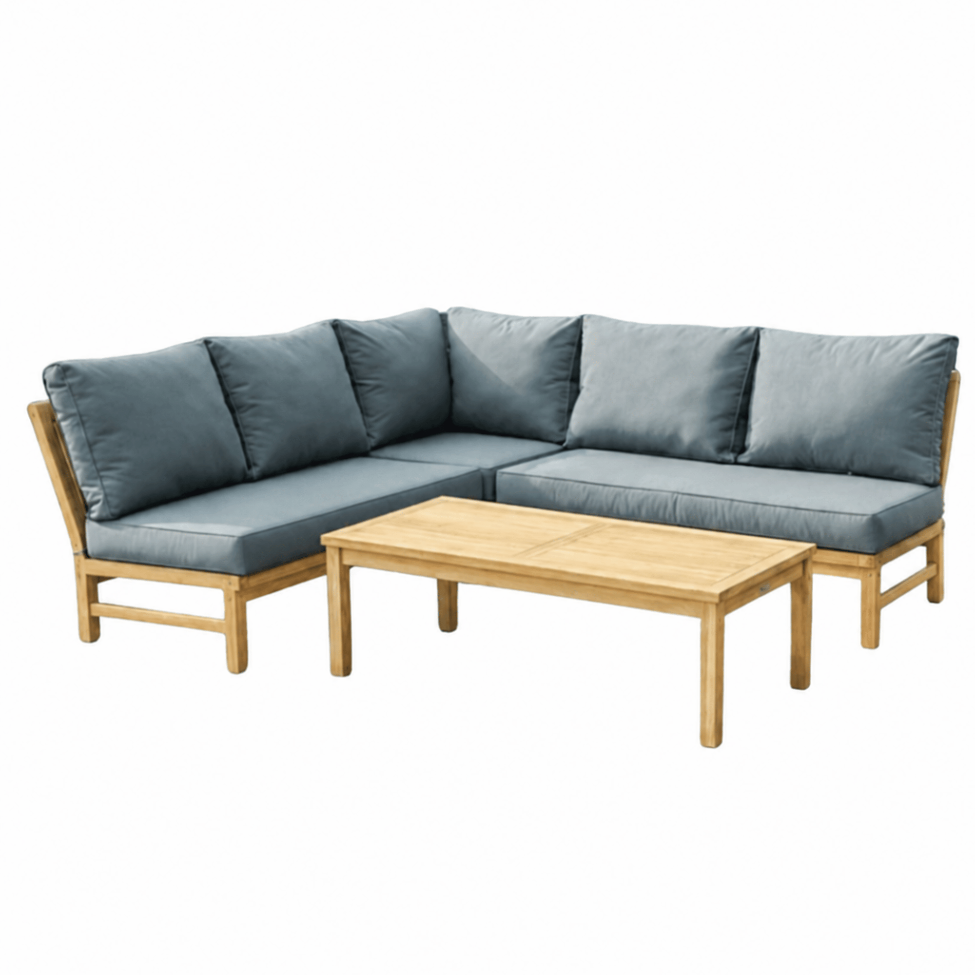 Fiji Modular 4pce Corner Lounge Setting with 2-seater - Teak/Dove