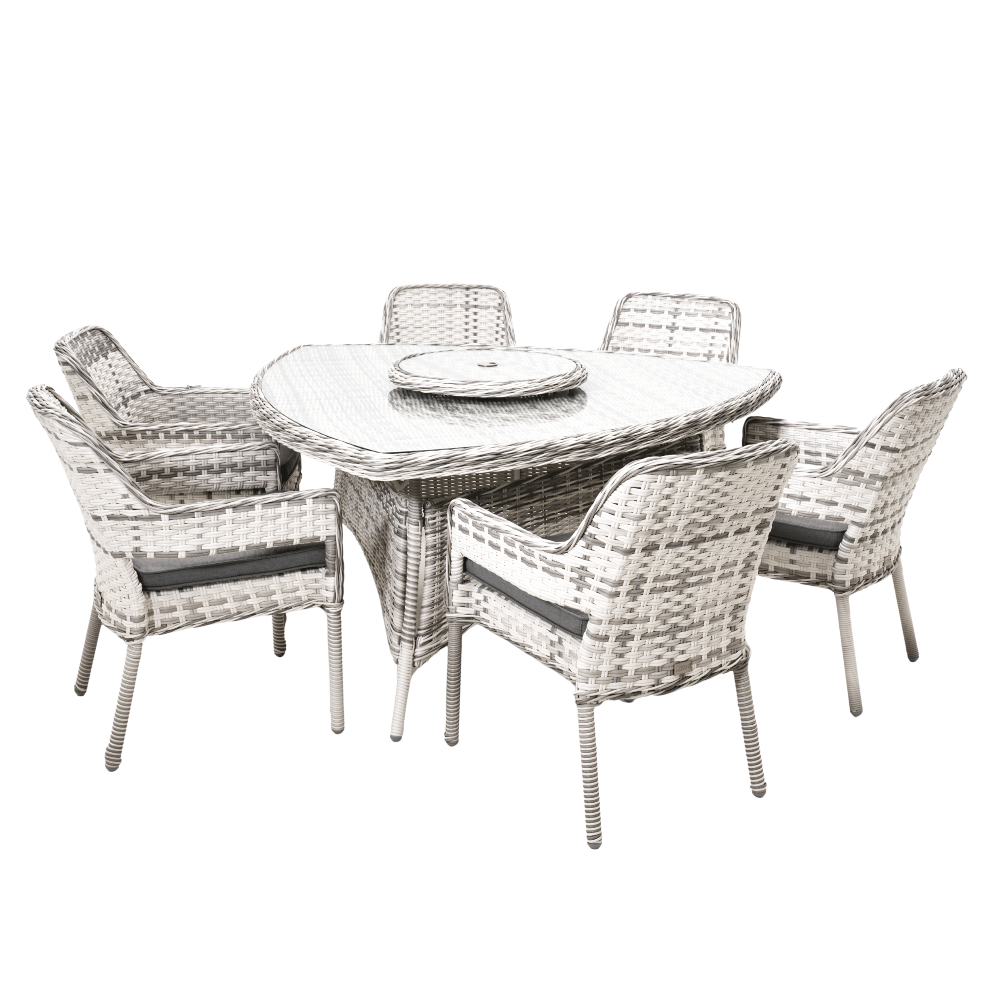 Fremont 7-piece Wicker Outdoor Dining Setting - Zen White