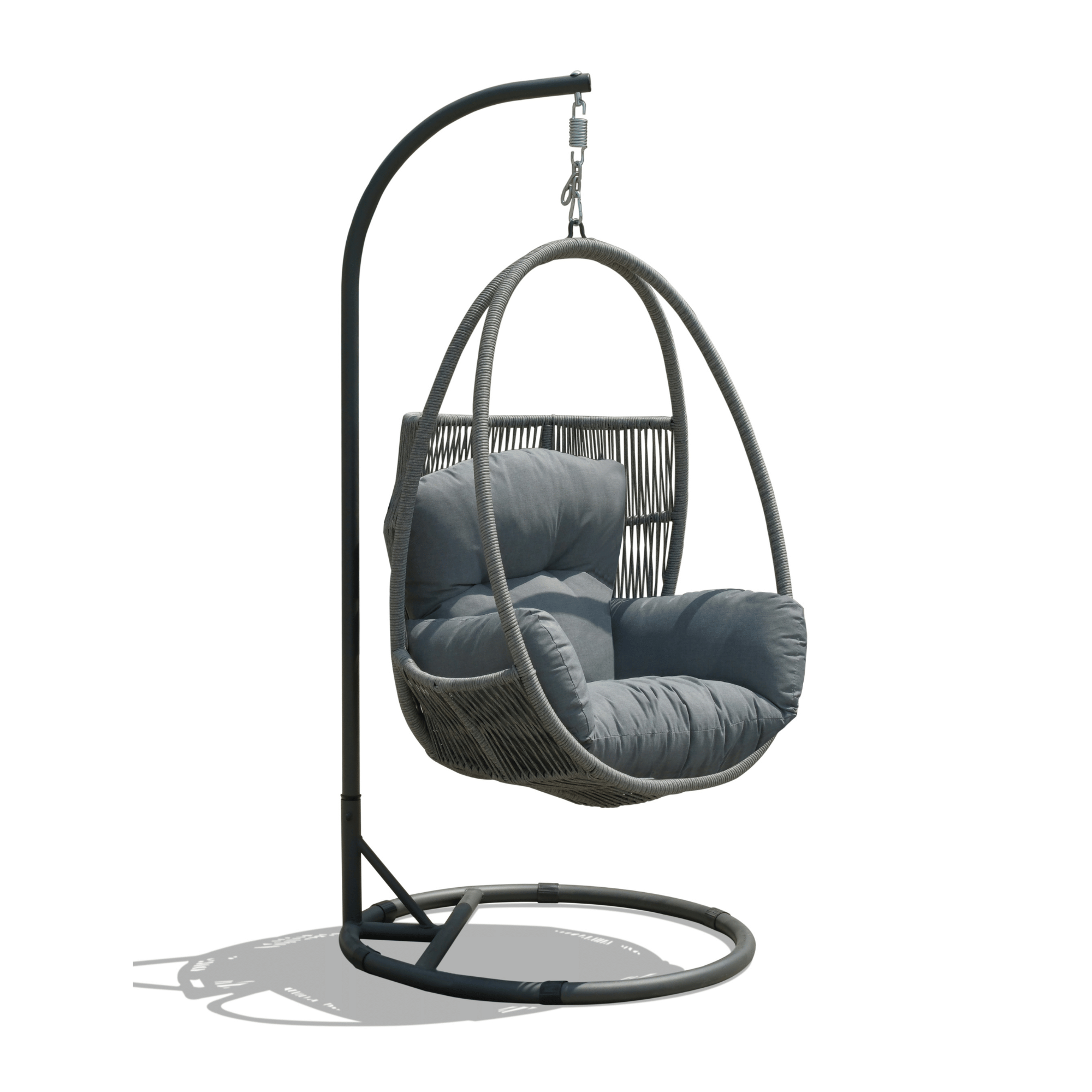 Hervey Bay Hanging Wicker Egg Chair - Slate Grey