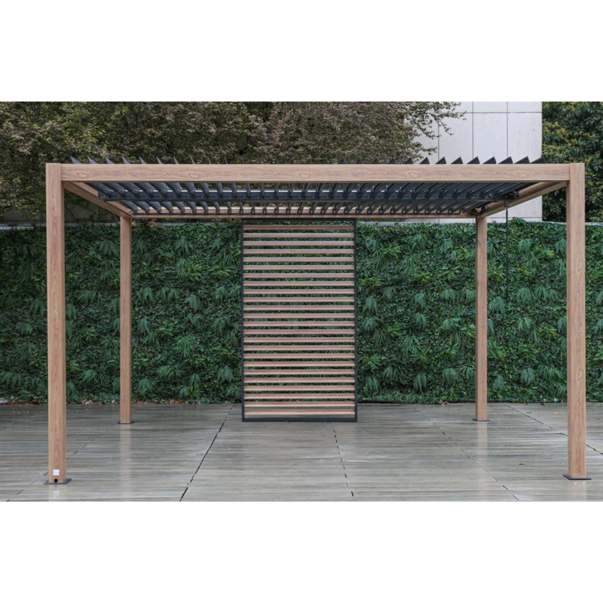 Kayden Semi Permanent Aluminium Pergola - wood-look - 2 sizes