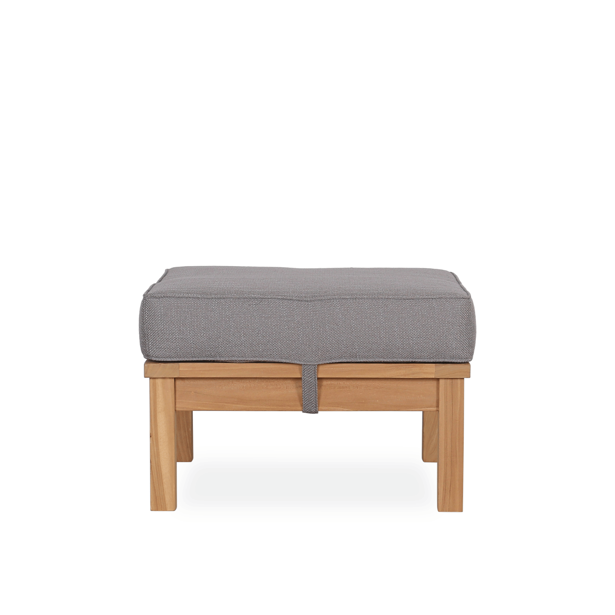 Lombok 65cm Teak Ottoman - Dove