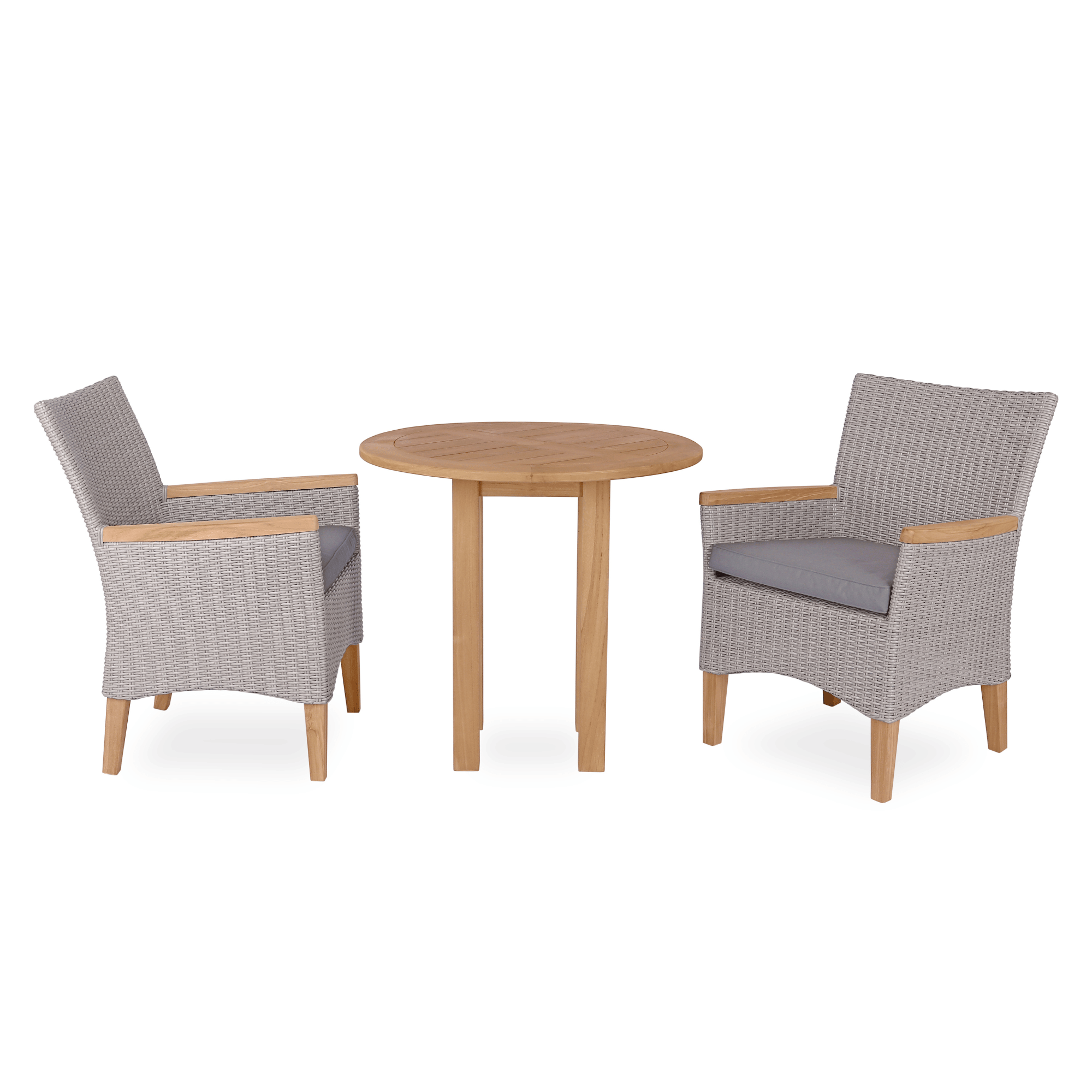 Montego 80cm Round & Florence Wicker 3pce Outdoor Dining Setting