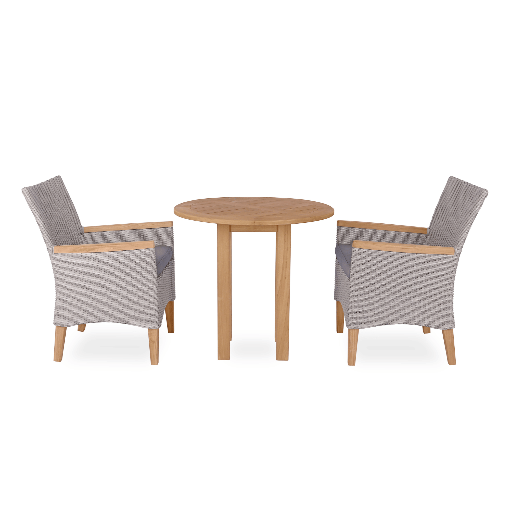 Montego 80cm Round & Florence Wicker 3pce Outdoor Dining Setting