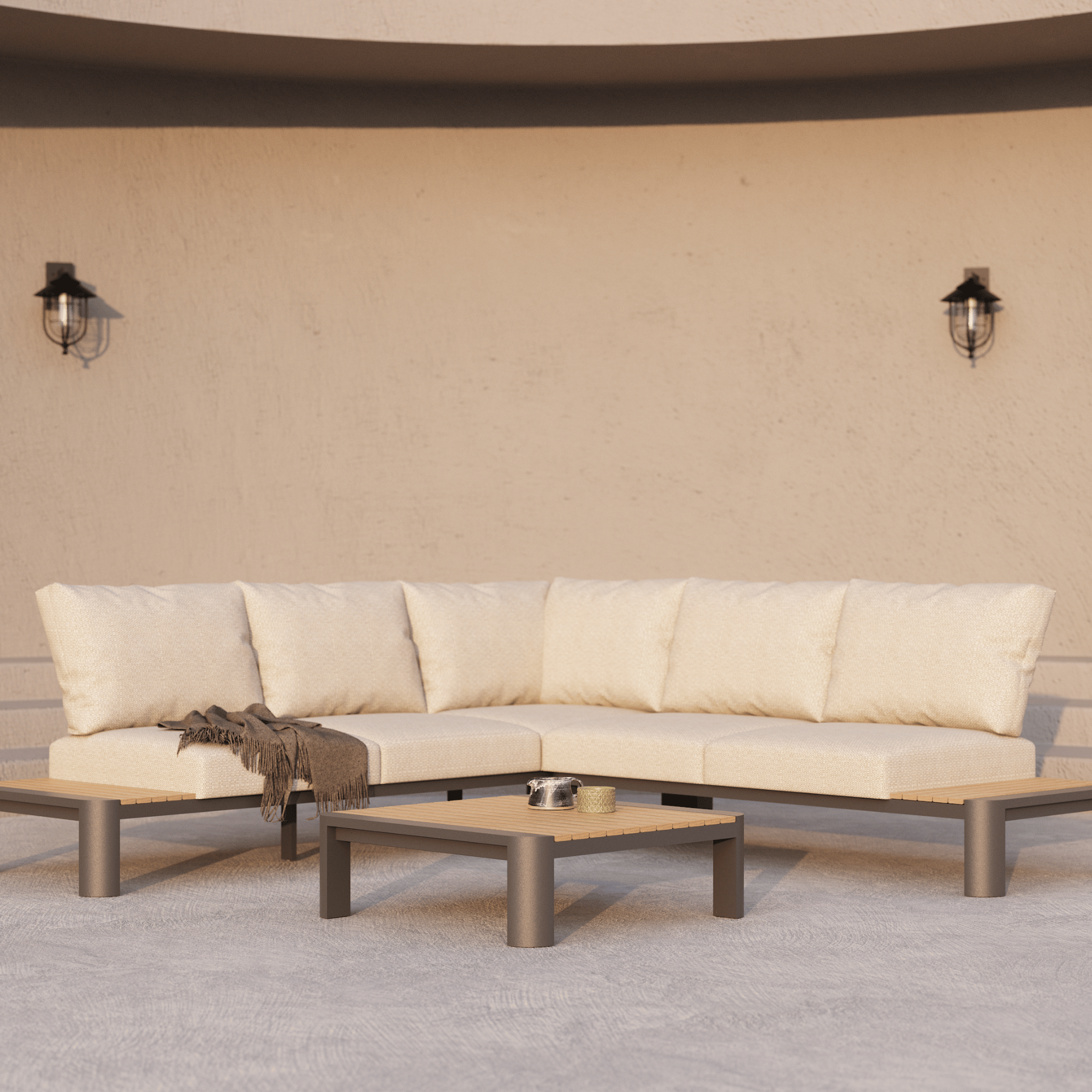 Nakarin Outdoor Corner Lounge with 80cm Coffee Table