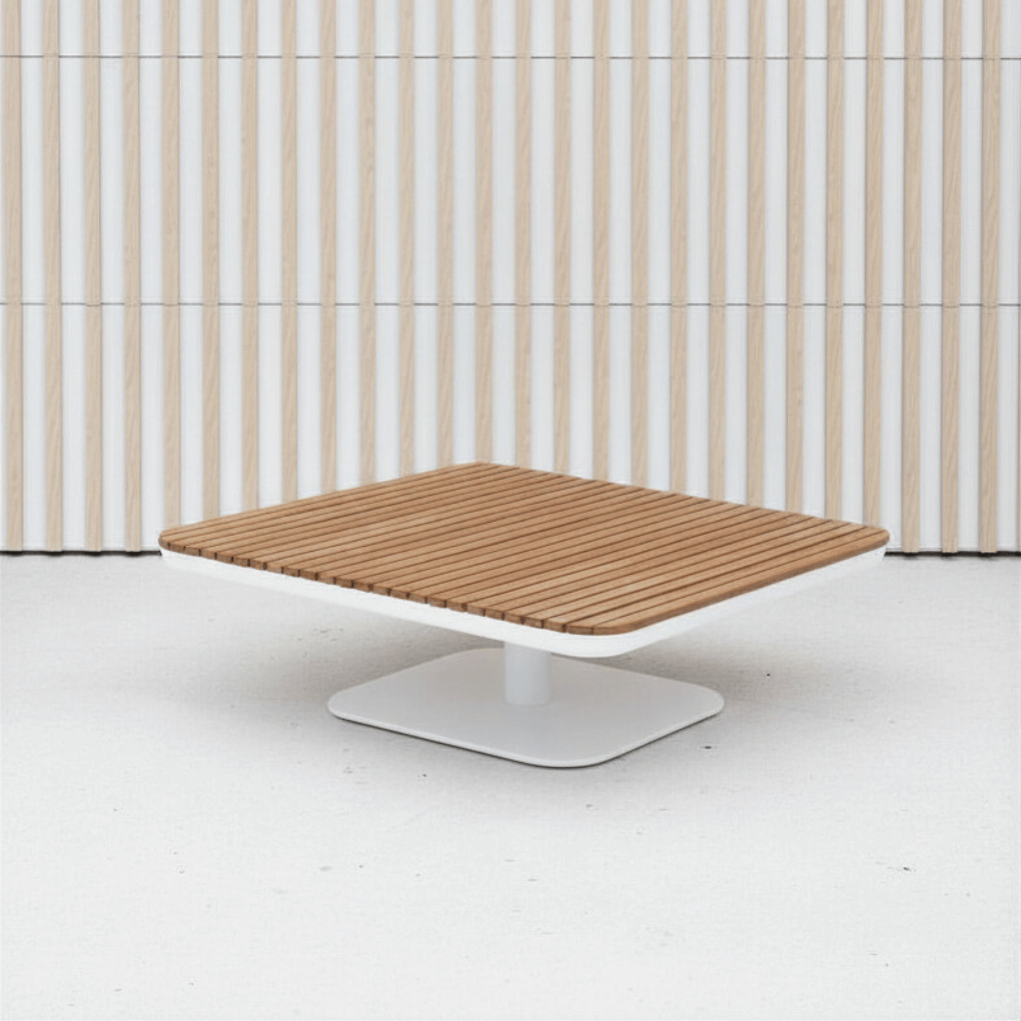 New Wave 90cm Square Coffee Table - White/Wood-look