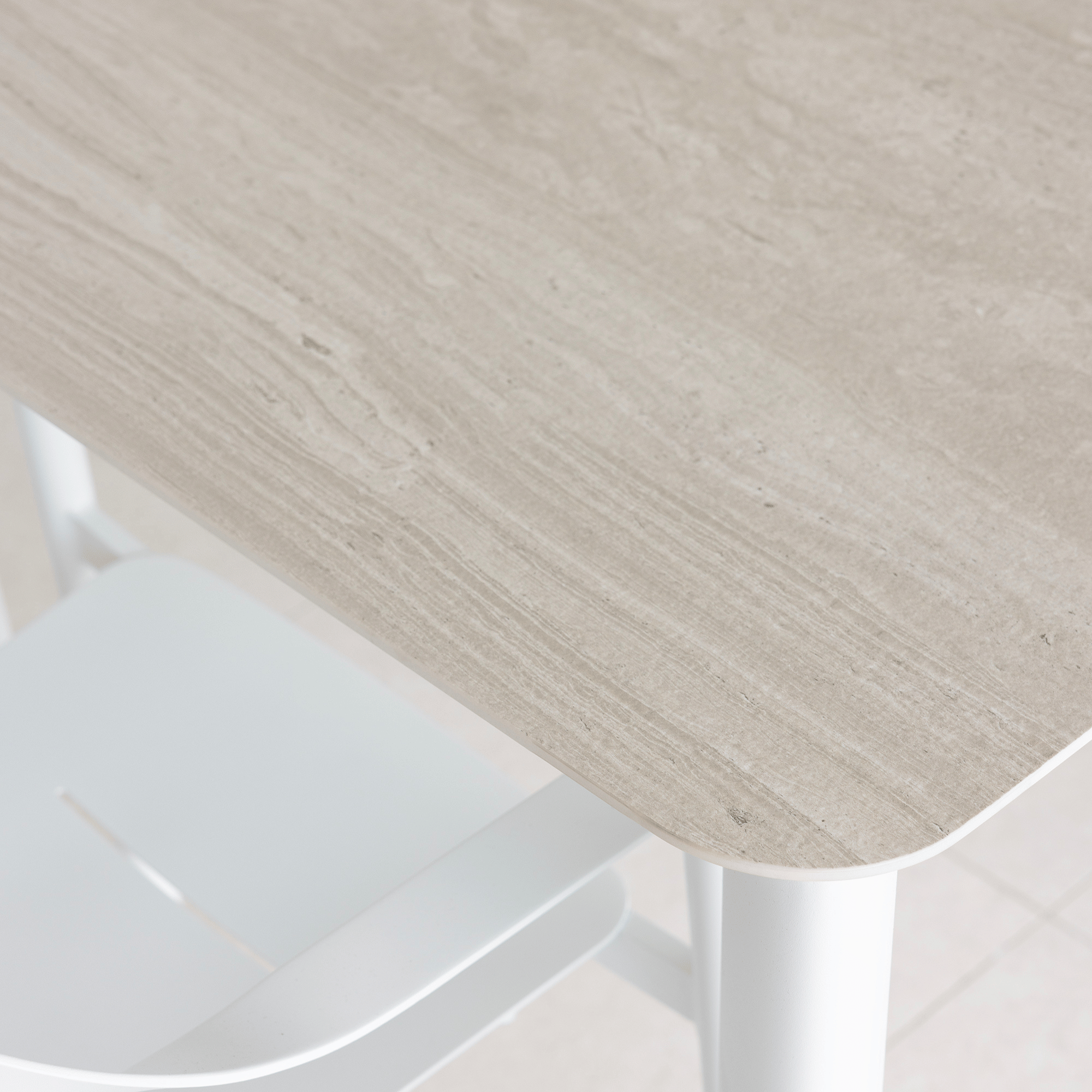 Rhonda 280cm Outdoor Dining Table - White with Sintered Stone Top
