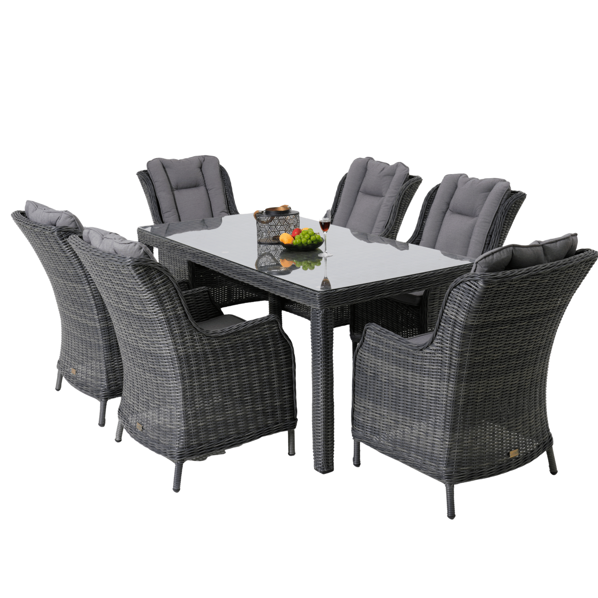 San Jose 7-piece Outdoor Wicker Dining Setting - Castle Grey