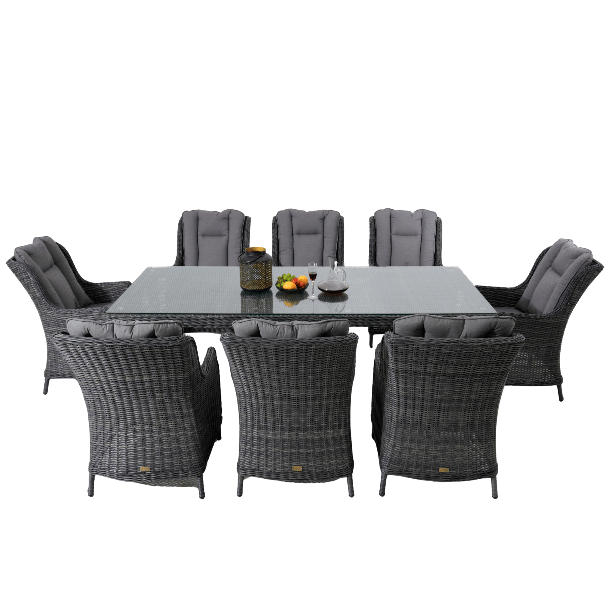 San Jose 9-piece Outdoor Wicker Dining Setting - Castle Grey