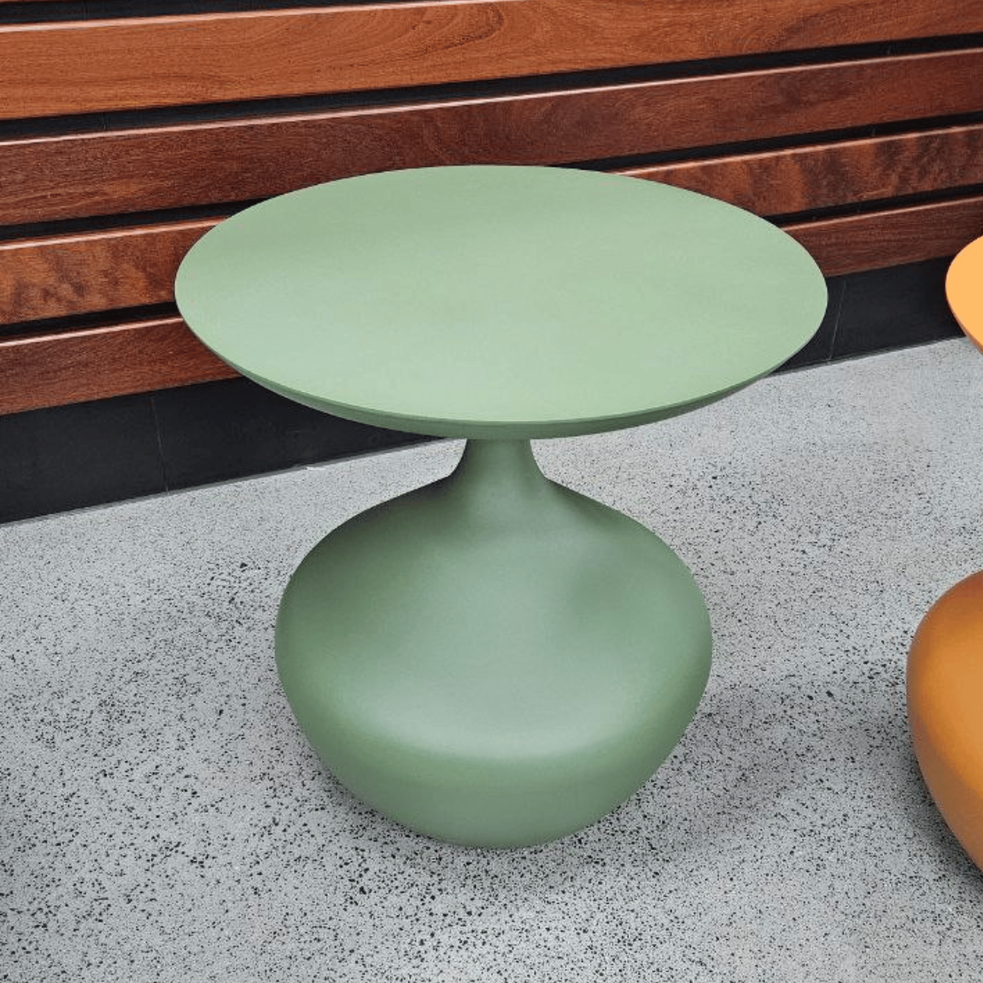 Ubud Aluminium Side Table 48cm Round - Olive