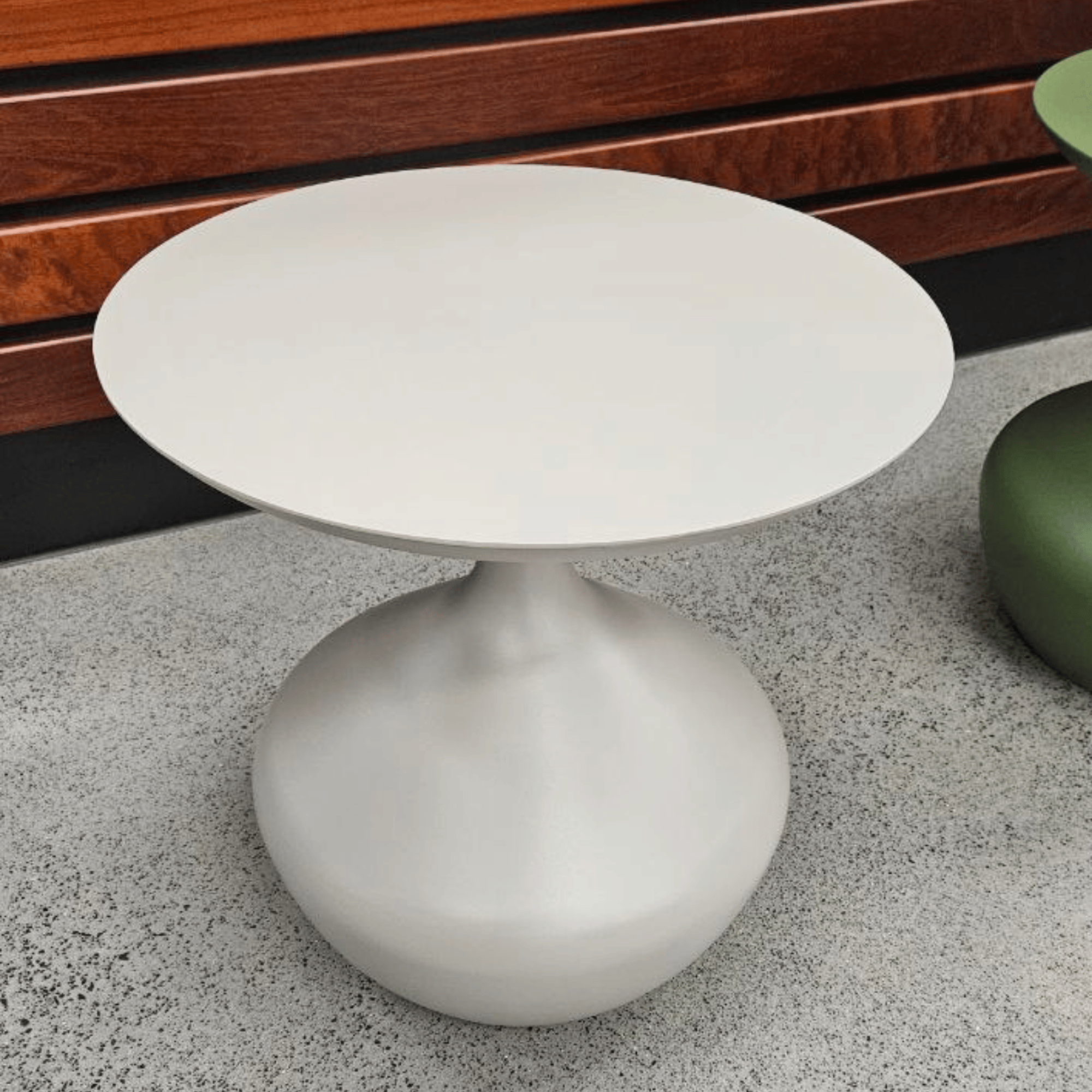 Ubud Aluminium Side Table 48cm Round - Taupe