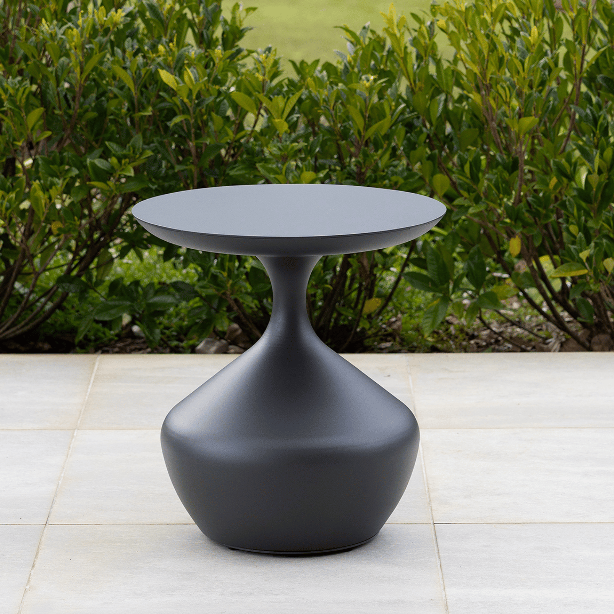 Ubud Aluminium Side Table 48cm Round - Black