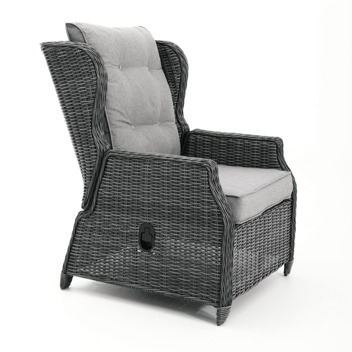 Anglesea Recliner 4pce Lounge Setting with Adjustable Height Table - Castle Grey - Lume Outdoor Living