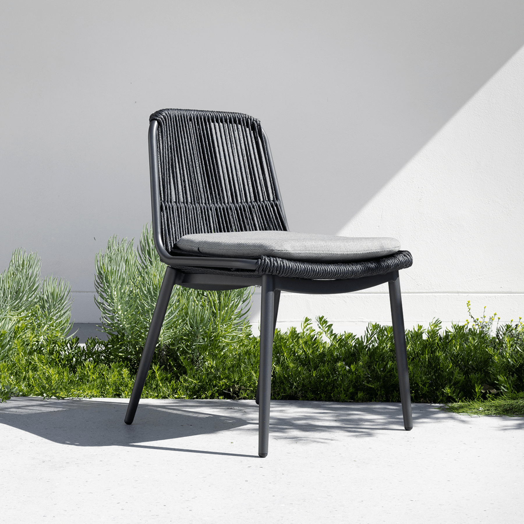 Arona armless outdoor dining chair - charcoal - Lume Outdoor Living