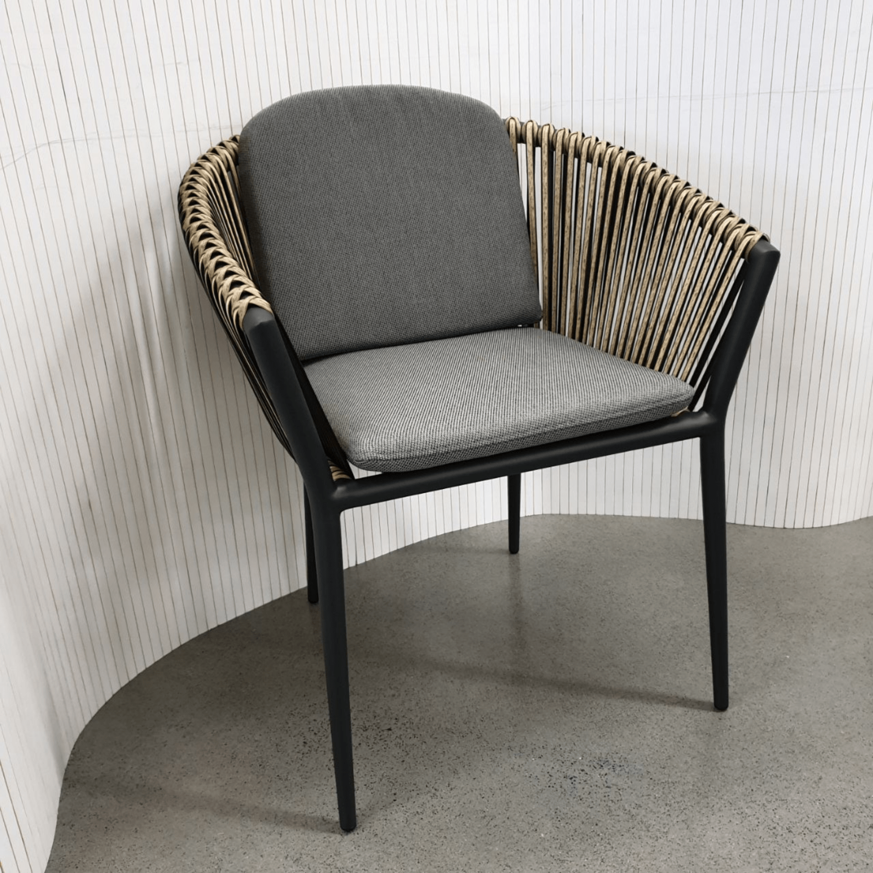 Artemis Outdoor Dining Chair - Charcoal Peapod - Lume Outdoor Living