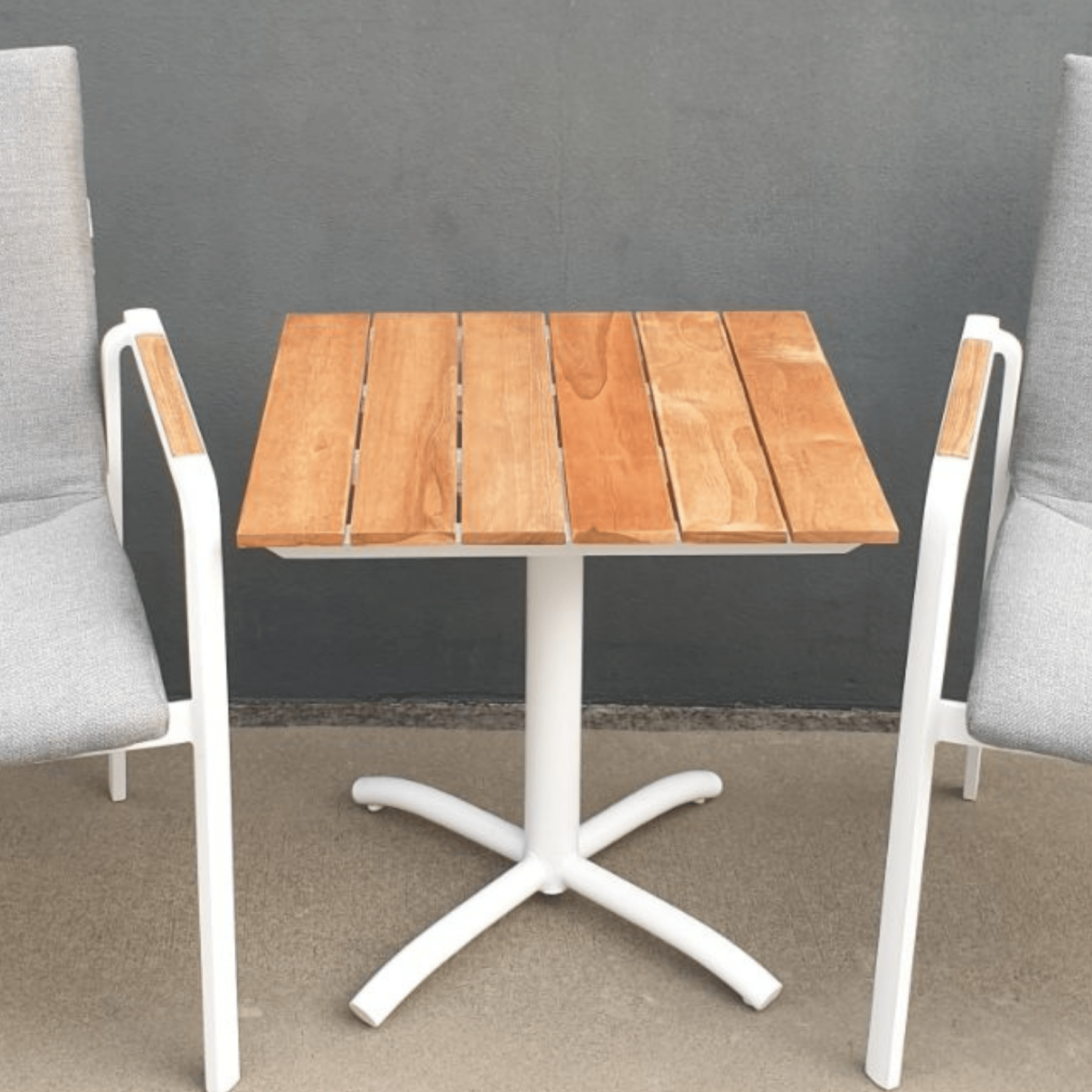 Aurora Side Table, Diamond Padded Chair, 3 piece Outdoor Setting - Lume Outdoor Living