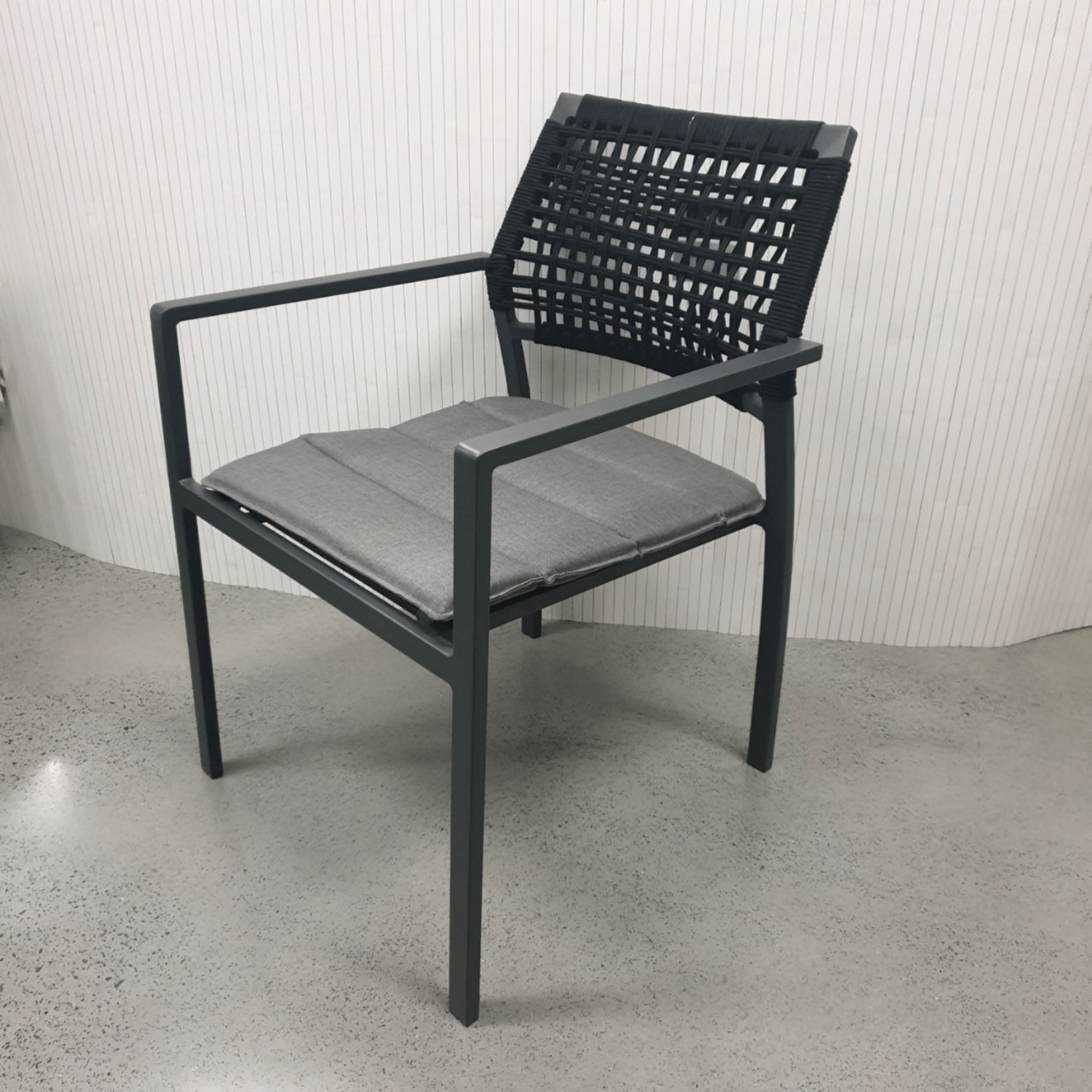 Bretagne outdoor dining chair - charcoal - Lume Outdoor Living