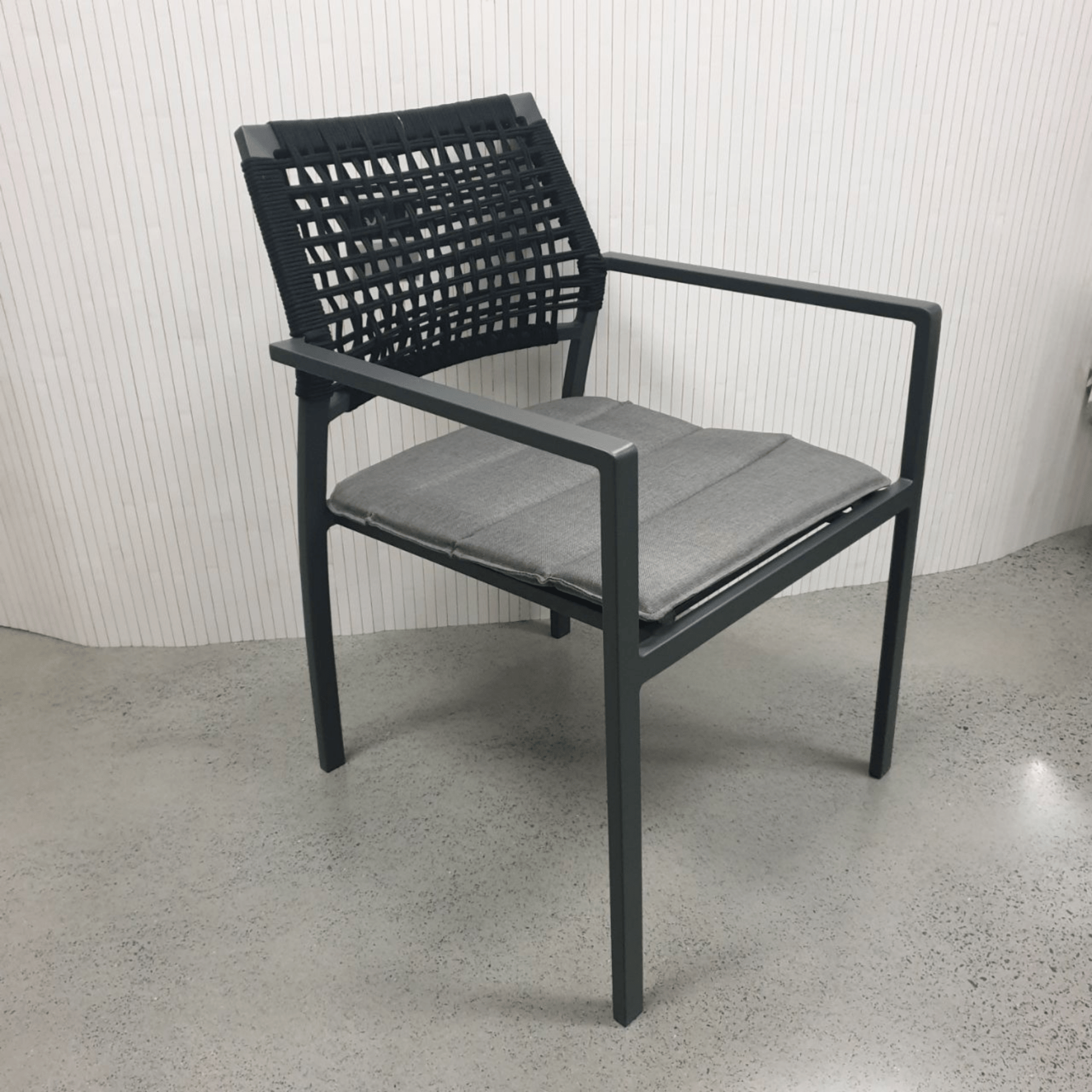 Bretagne outdoor dining chair - charcoal - Lume Outdoor Living