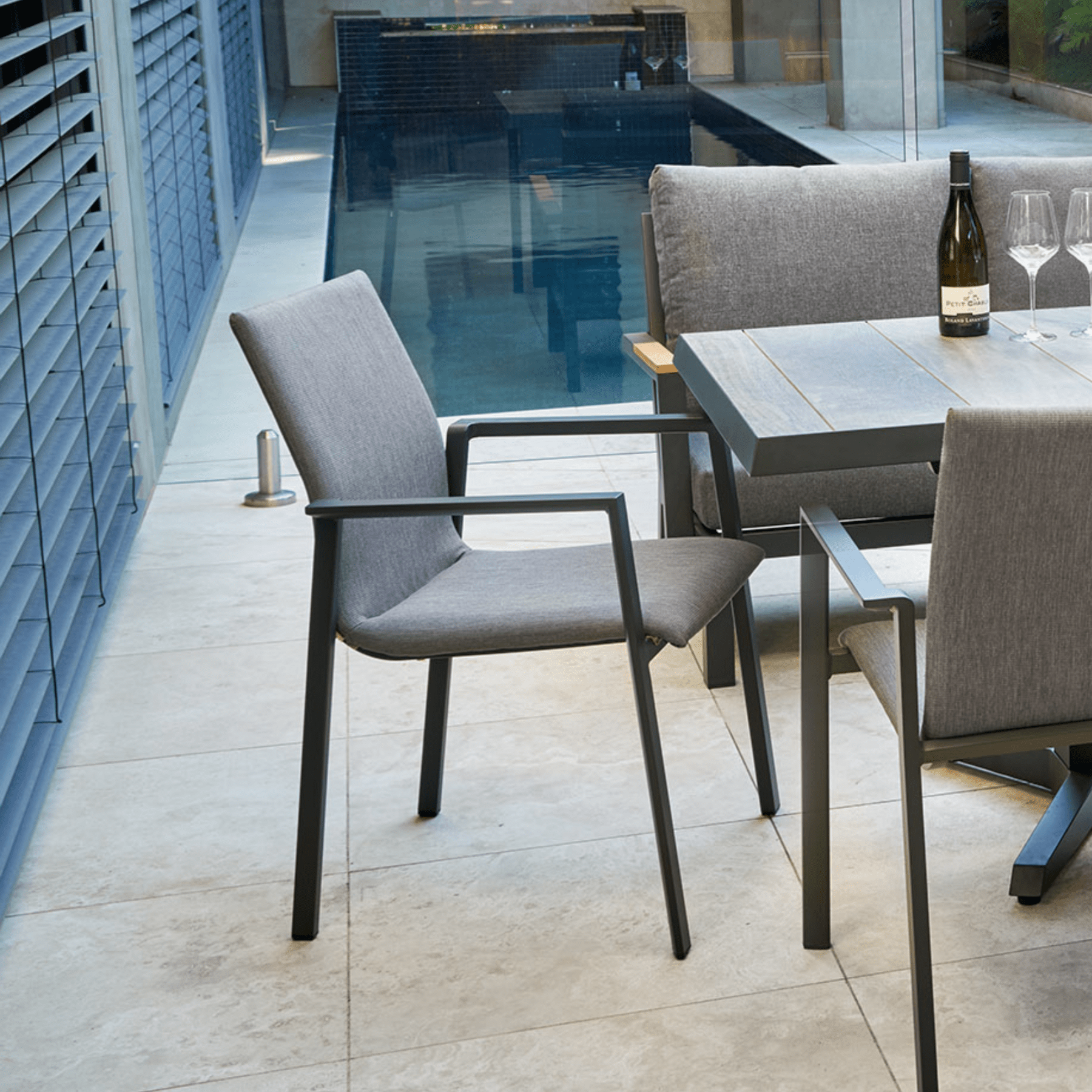 Bronte outdoor dining chair - charcoal - Lume Outdoor Living