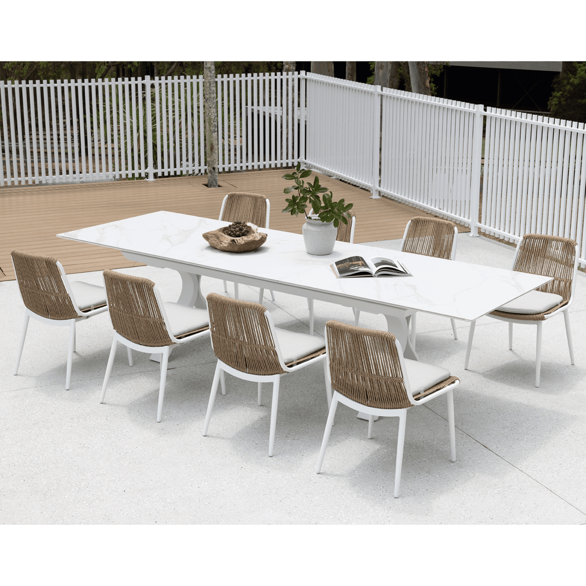 Carson & Arona 240-300x110cm 9pce Dining Setting - Lume Outdoor Living